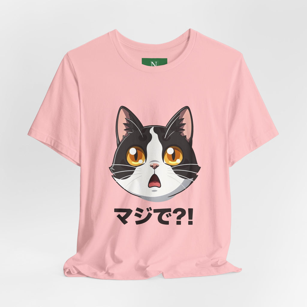 Cat Shock Face Graphic Tee — マジで?! Cute Anime Cat T-Shirt