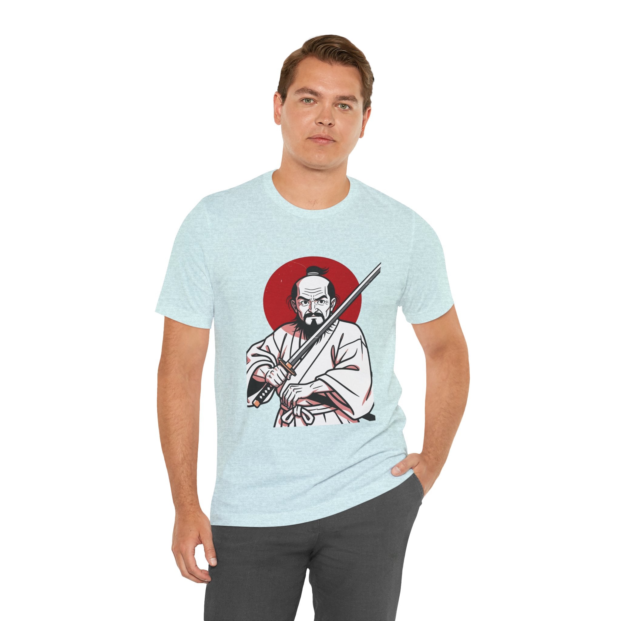 Samurai Warrior T-Shirt – Vintage Katana Illustration with Red Rising Sun