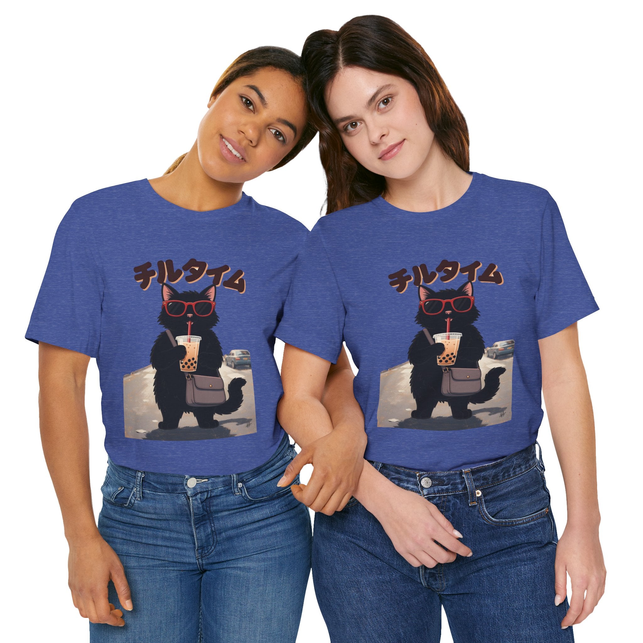 Boba Cat Tee — Cute Cat Drinking Bubble Tea Graphic T-Shirt