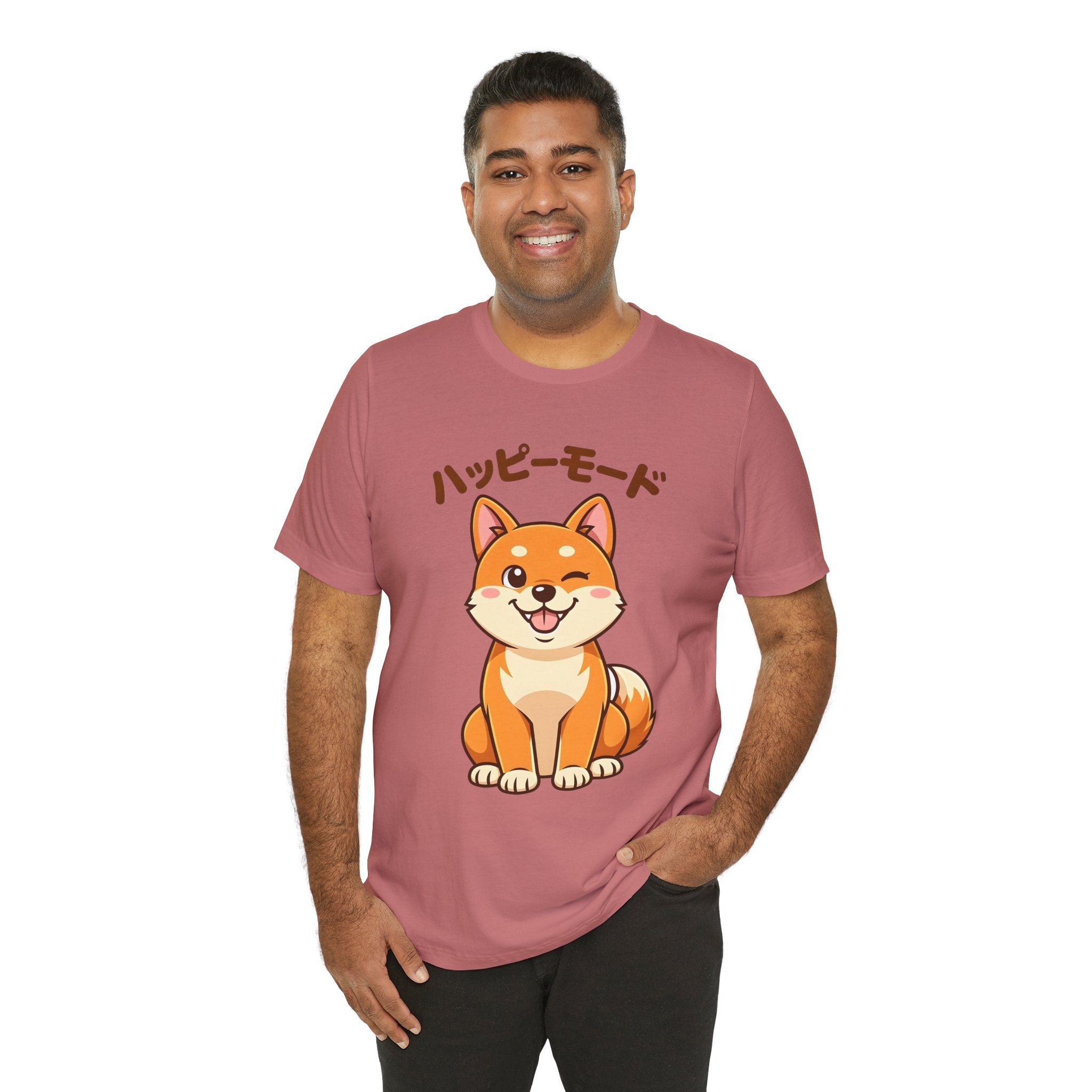 Happy Mode Shiba Inu T‑Shirt — Cute Japanese Kawaii Dog Tee