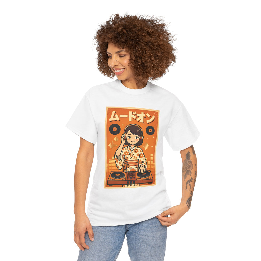 DJ Kimono T‑Shirt — Retro Japanese Anime Vinyl DJ Graphic Tee