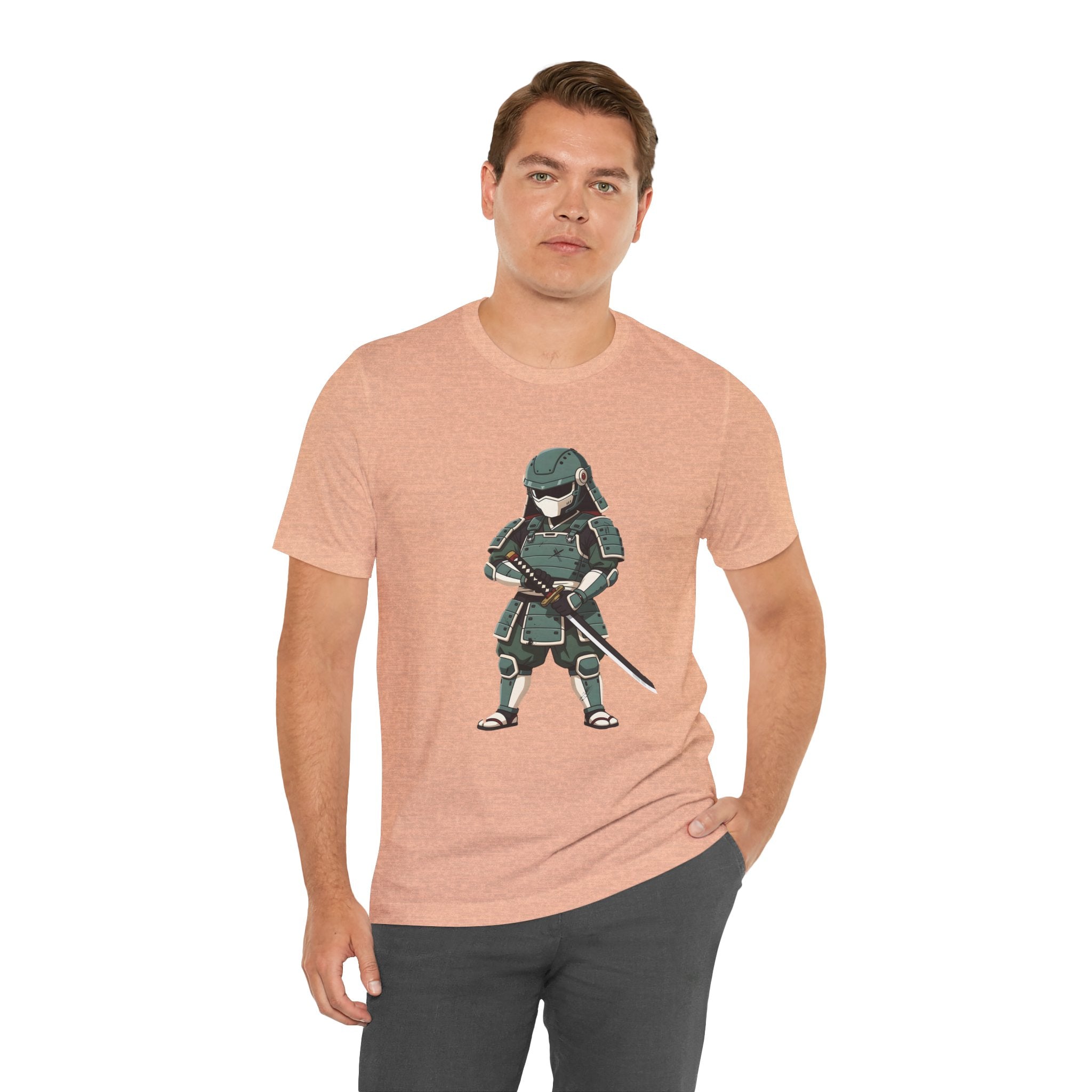 Samurai Cat T-Shirt – Cute Armored Kitty with Katana Graphic