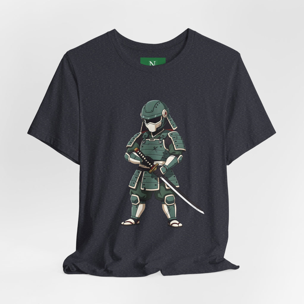 Samurai Cat T-Shirt – Cute Armored Kitty with Katana Graphic