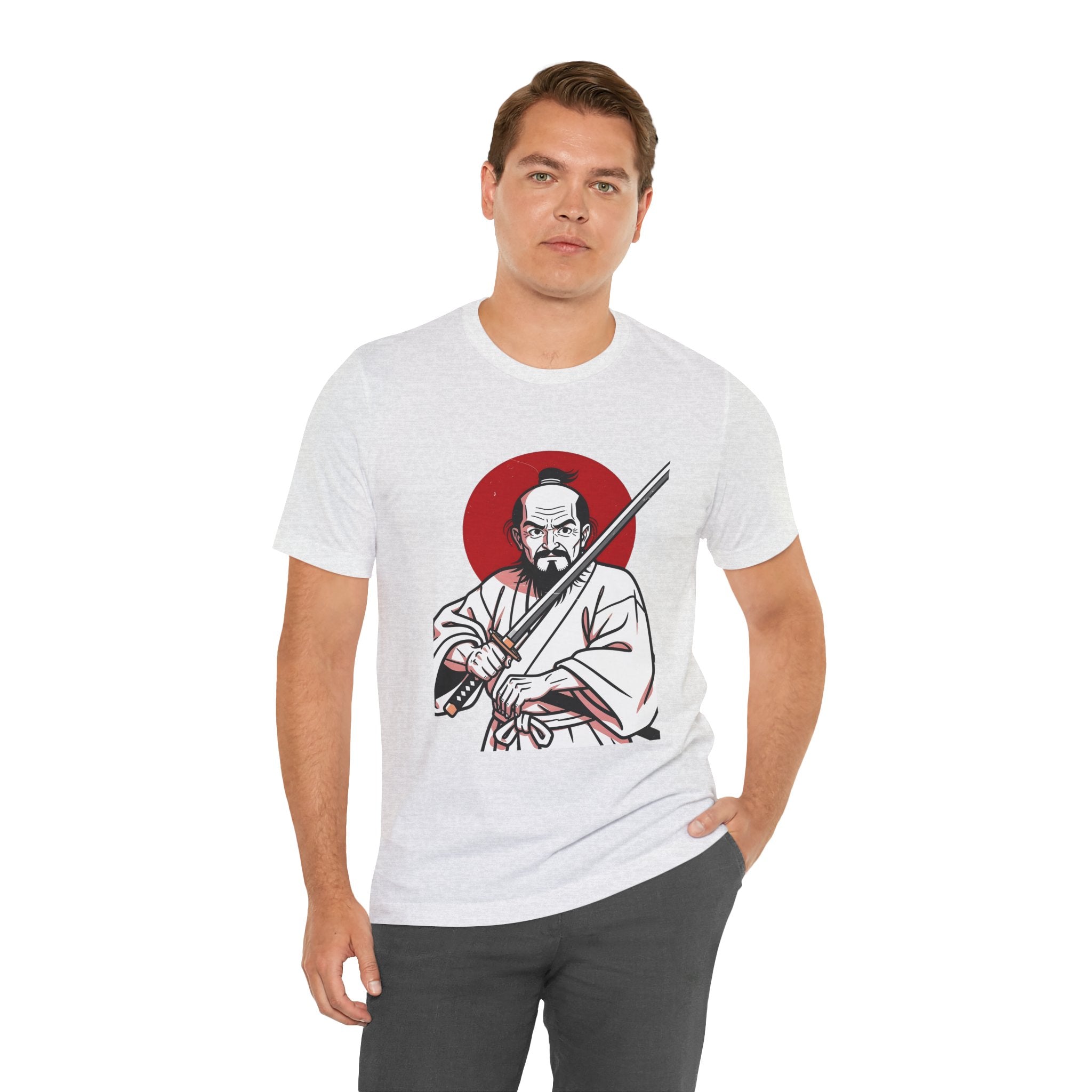 Samurai Warrior T-Shirt – Vintage Katana Illustration with Red Rising Sun