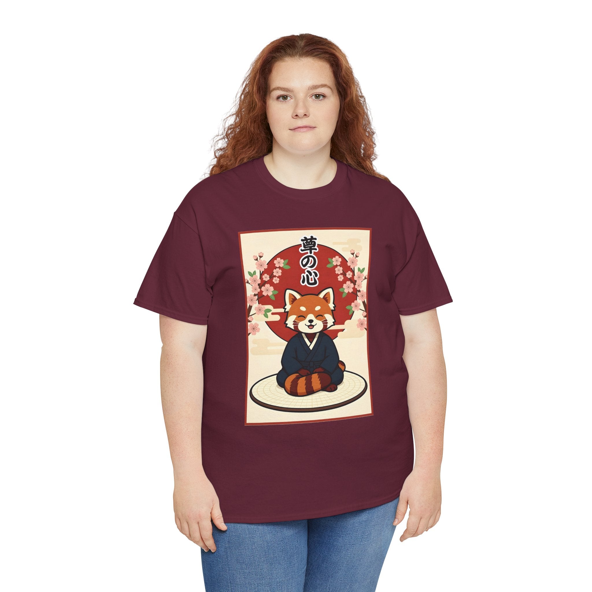 Red Panda Zen T-Shirt — Cute Japanese-Inspired Meditation Design