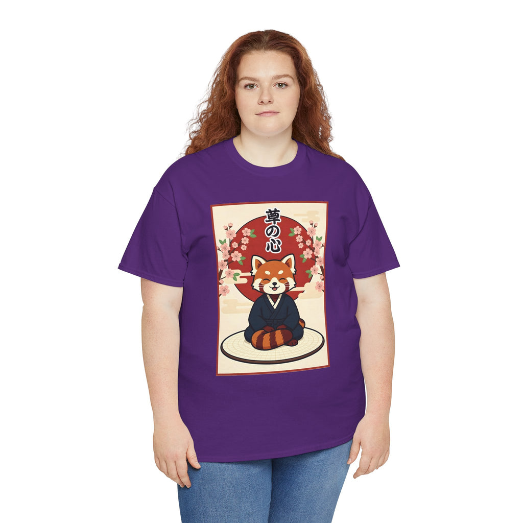 Red Panda Zen T-Shirt — Cute Japanese-Inspired Meditation Design