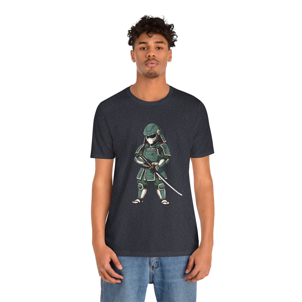 Samurai Cat T-Shirt – Cute Armored Kitty with Katana Graphic