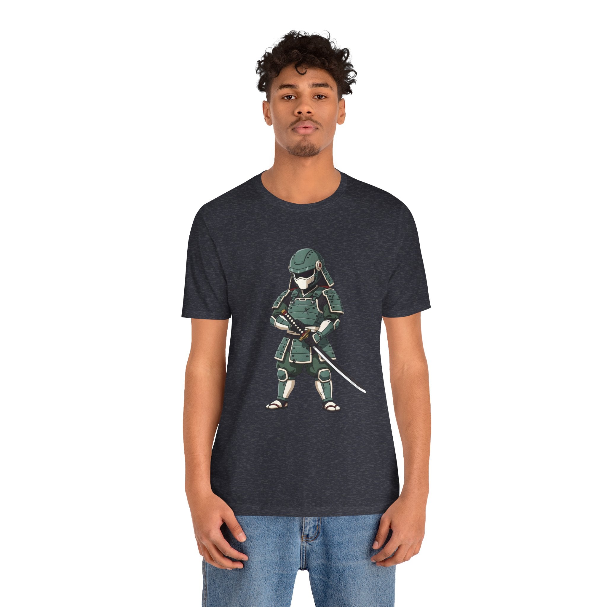 Samurai Cat T-Shirt – Cute Armored Kitty with Katana Graphic