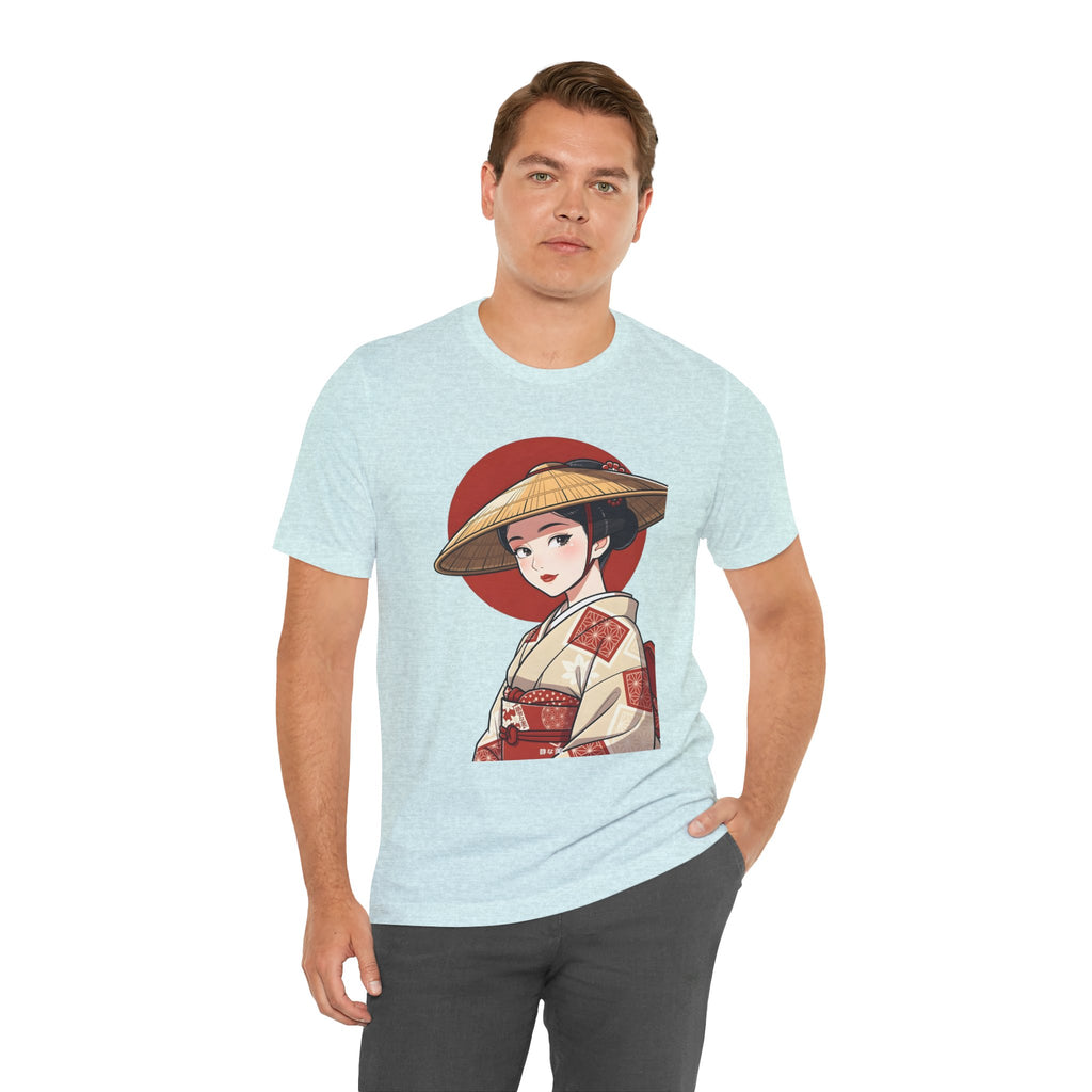 Geisha Illustration Tee — Vintage Kimono Anime T‑Shirt