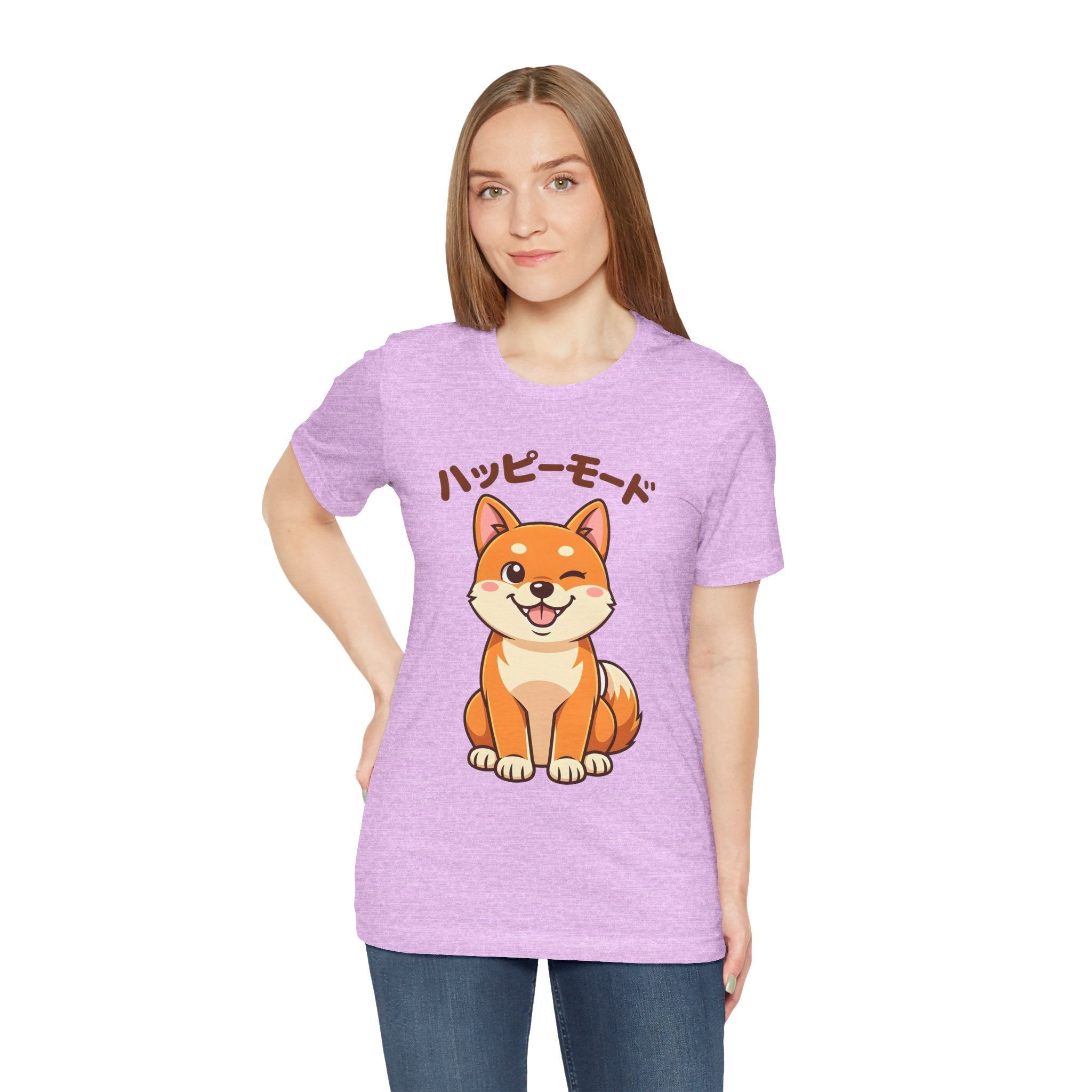 Happy Mode Shiba Inu T‑Shirt — Cute Japanese Kawaii Dog Tee