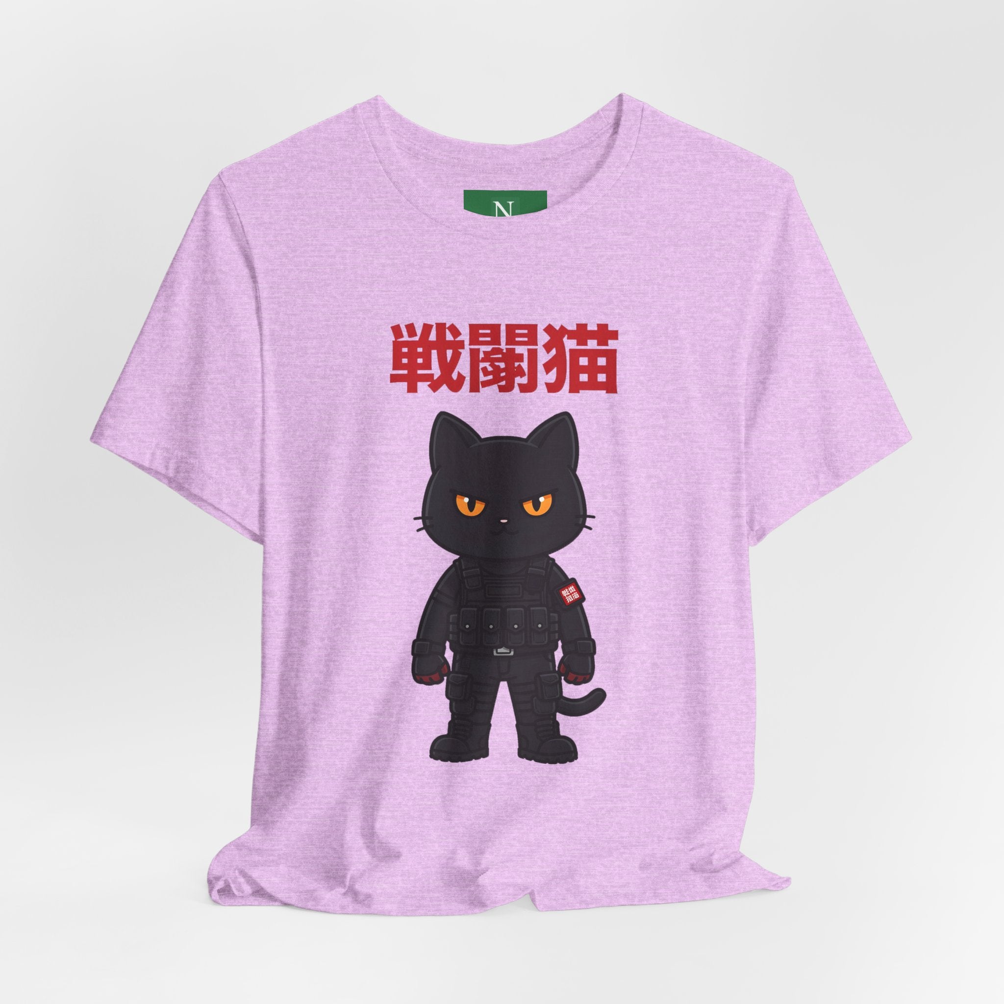 Warrior Cat T-Shirt — Black Cat Samurai Graphic Tee (戦闘猫)