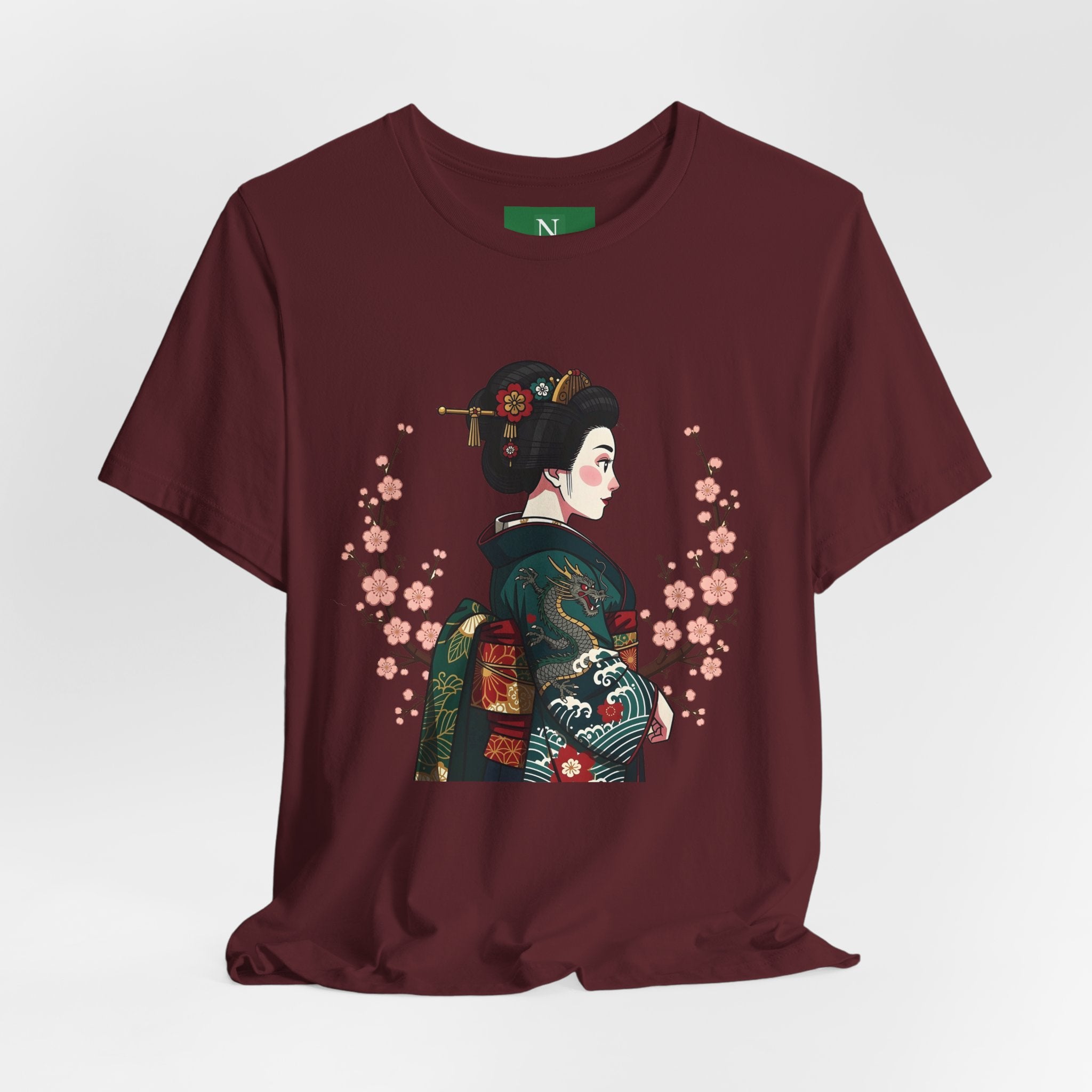 Geisha Blossom T‑Shirt — Vintage Japanese Art Tee