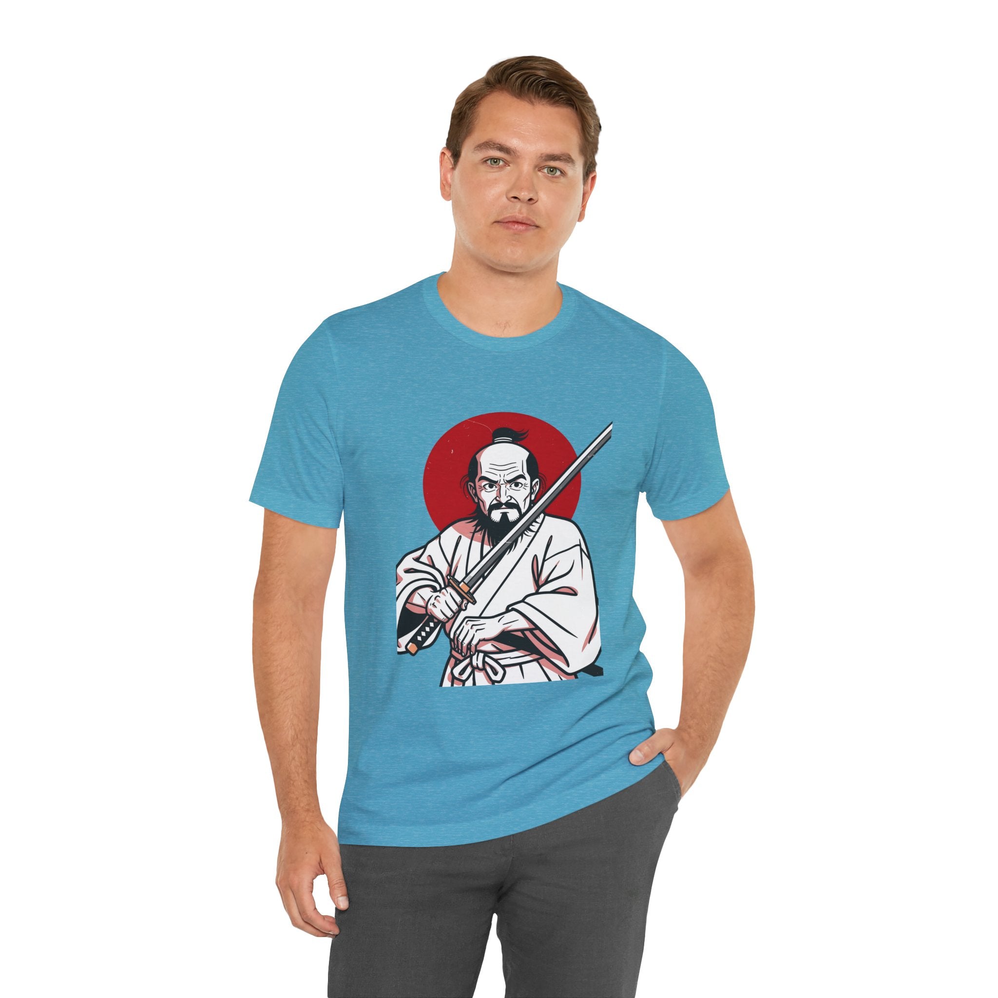 Samurai Warrior T-Shirt – Vintage Katana Illustration with Red Rising Sun