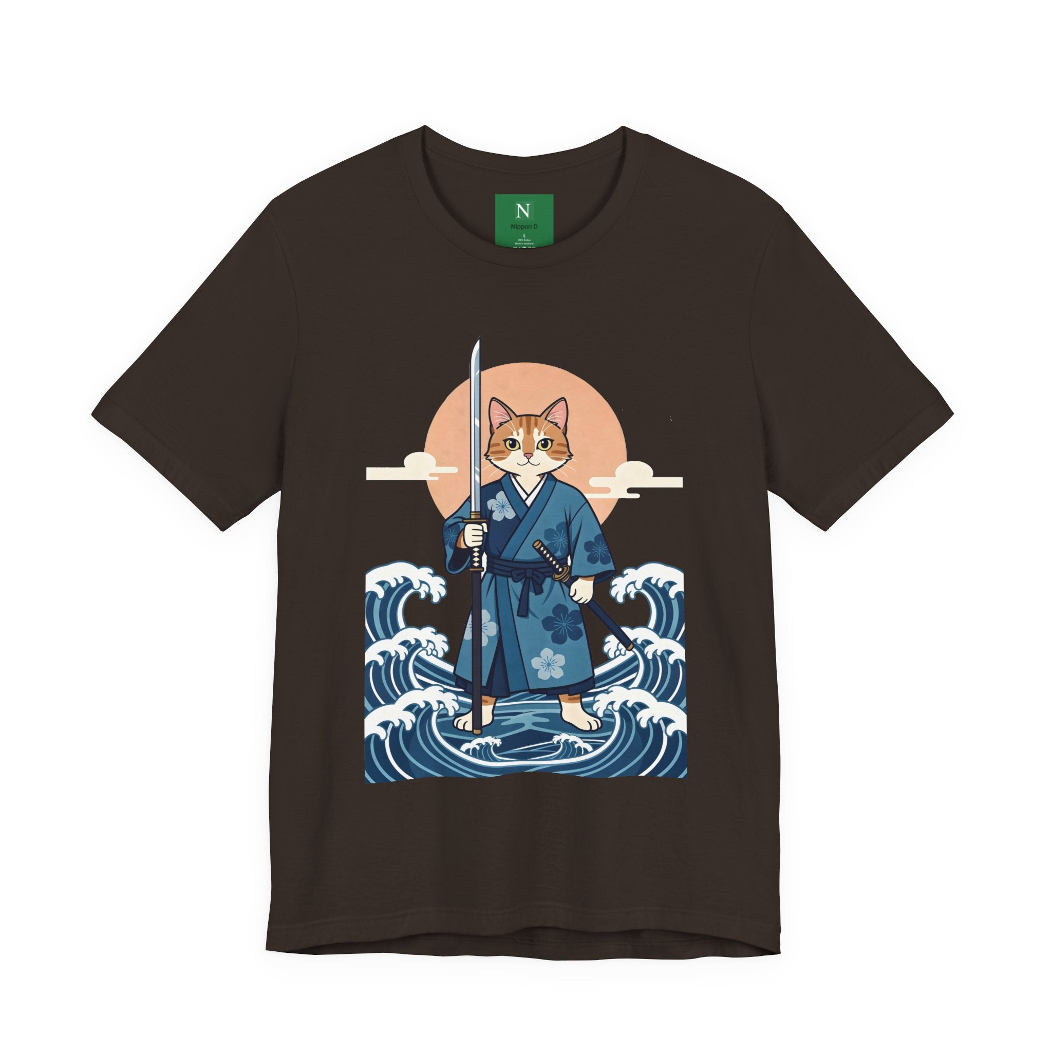 Samurai Cat T-Shirt — Japanese Wave Illustration Tee