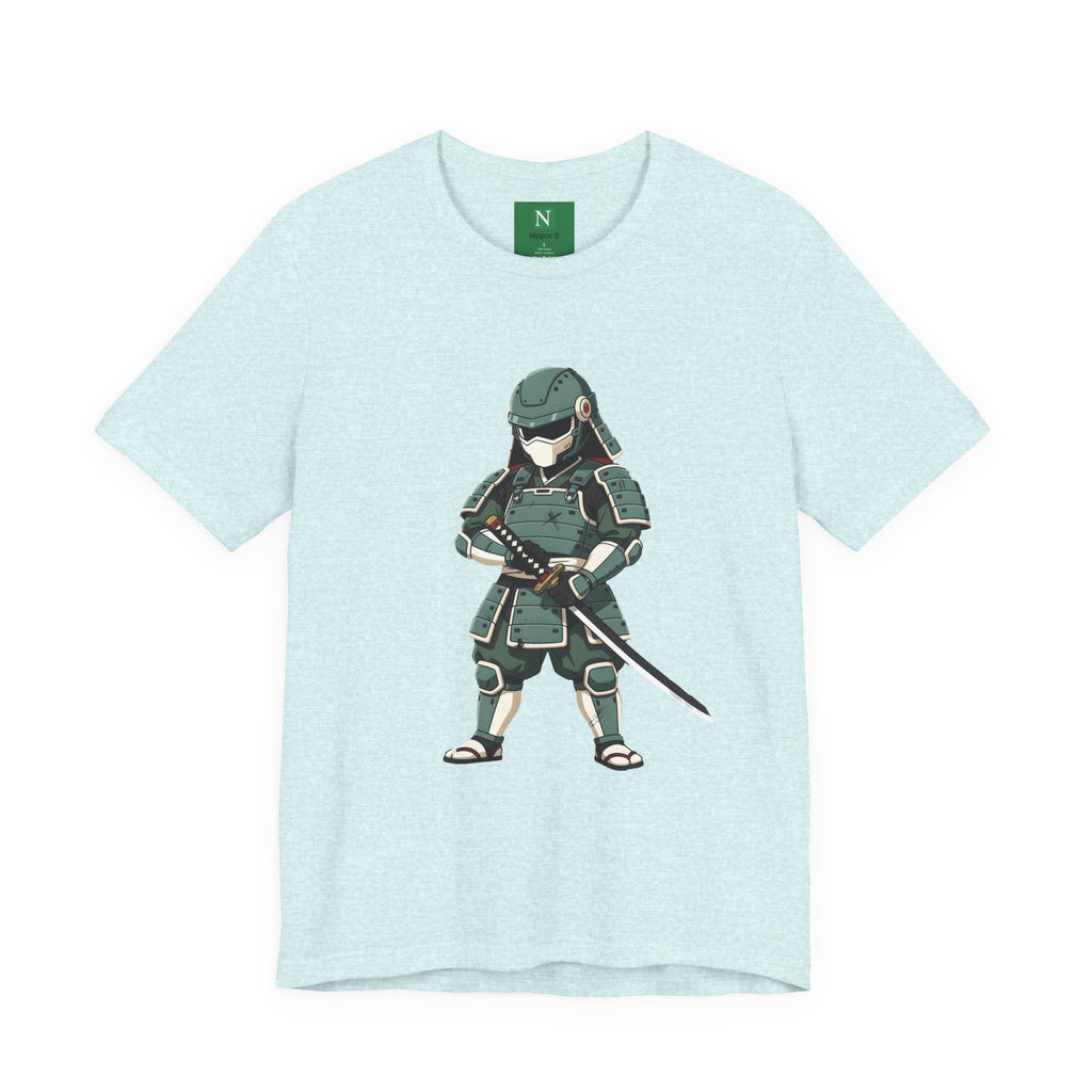 Samurai Cat T-Shirt – Cute Armored Kitty with Katana Graphic