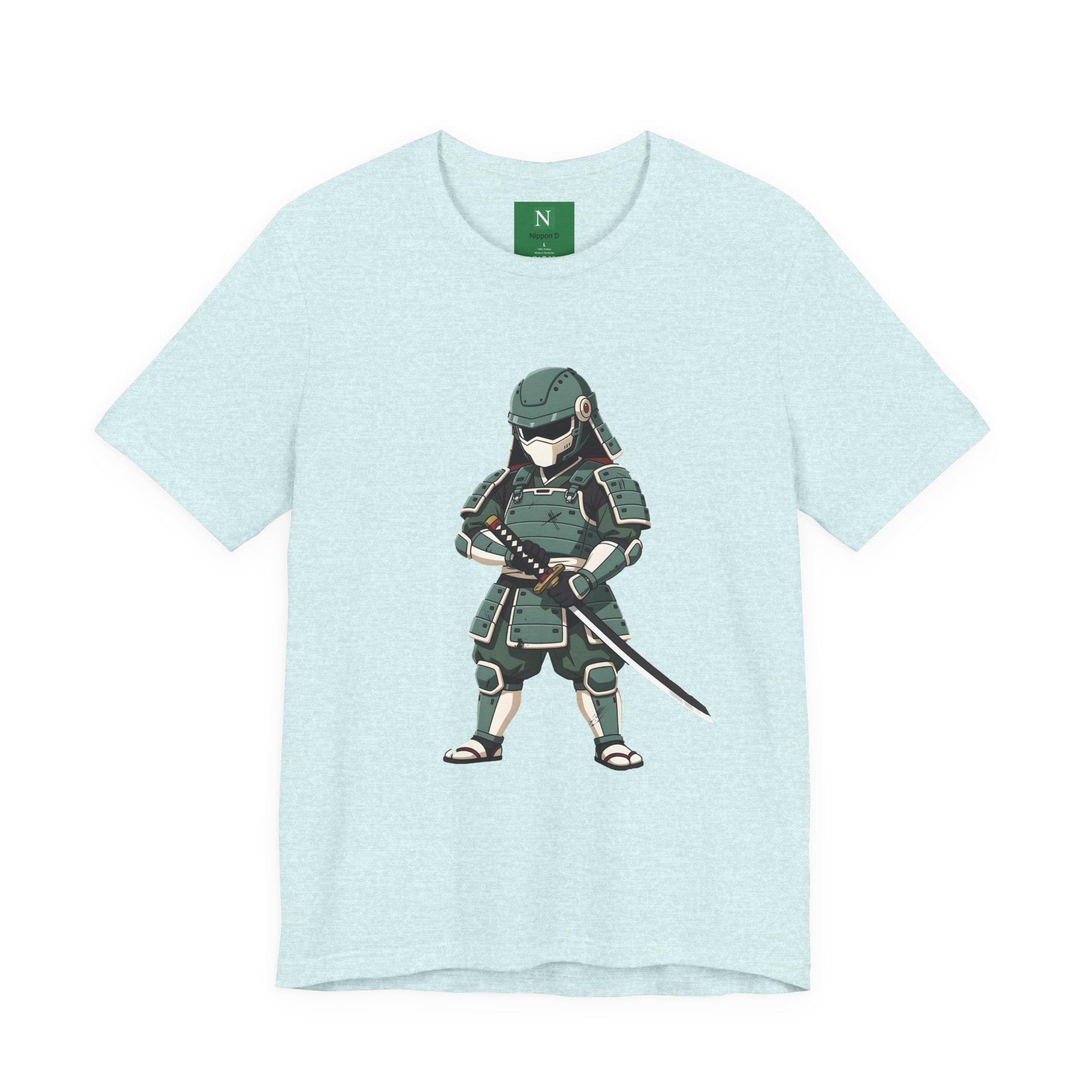 Samurai Cat T-Shirt – Cute Armored Kitty with Katana Graphic