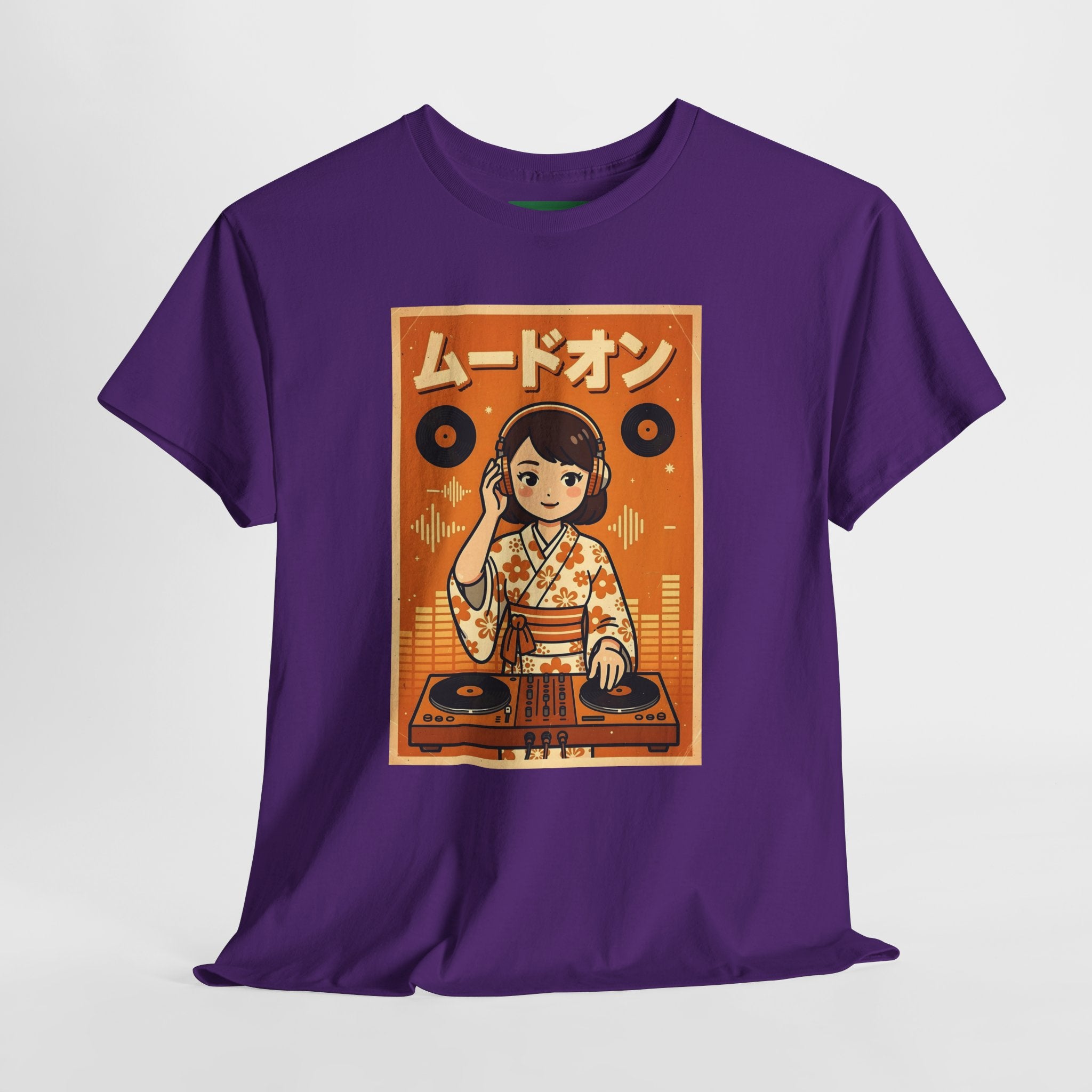 DJ Kimono T‑Shirt — Retro Japanese Anime Vinyl DJ Graphic Tee