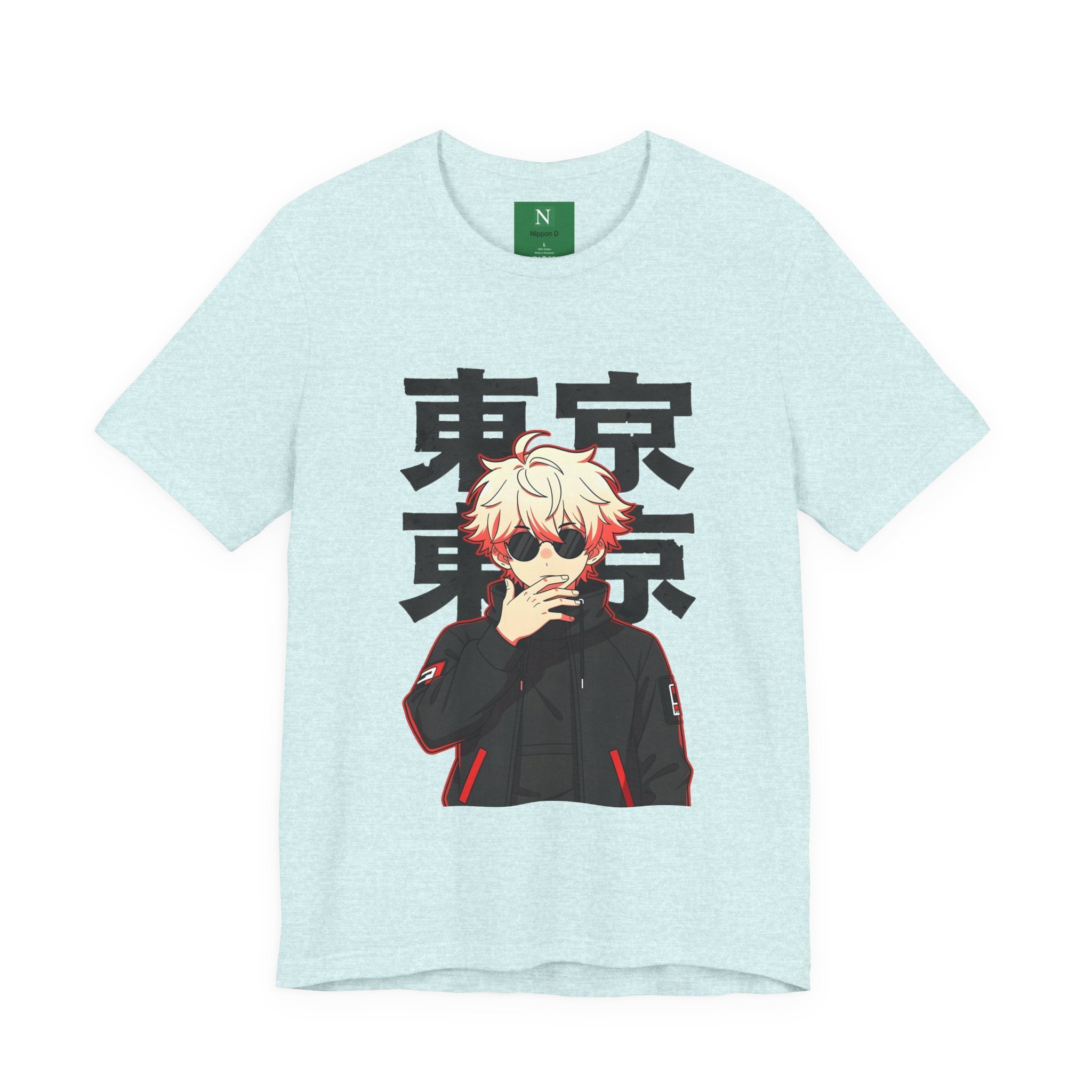 Tokyo Anime Graphic Tee — Blond Character with Kanji "東京"