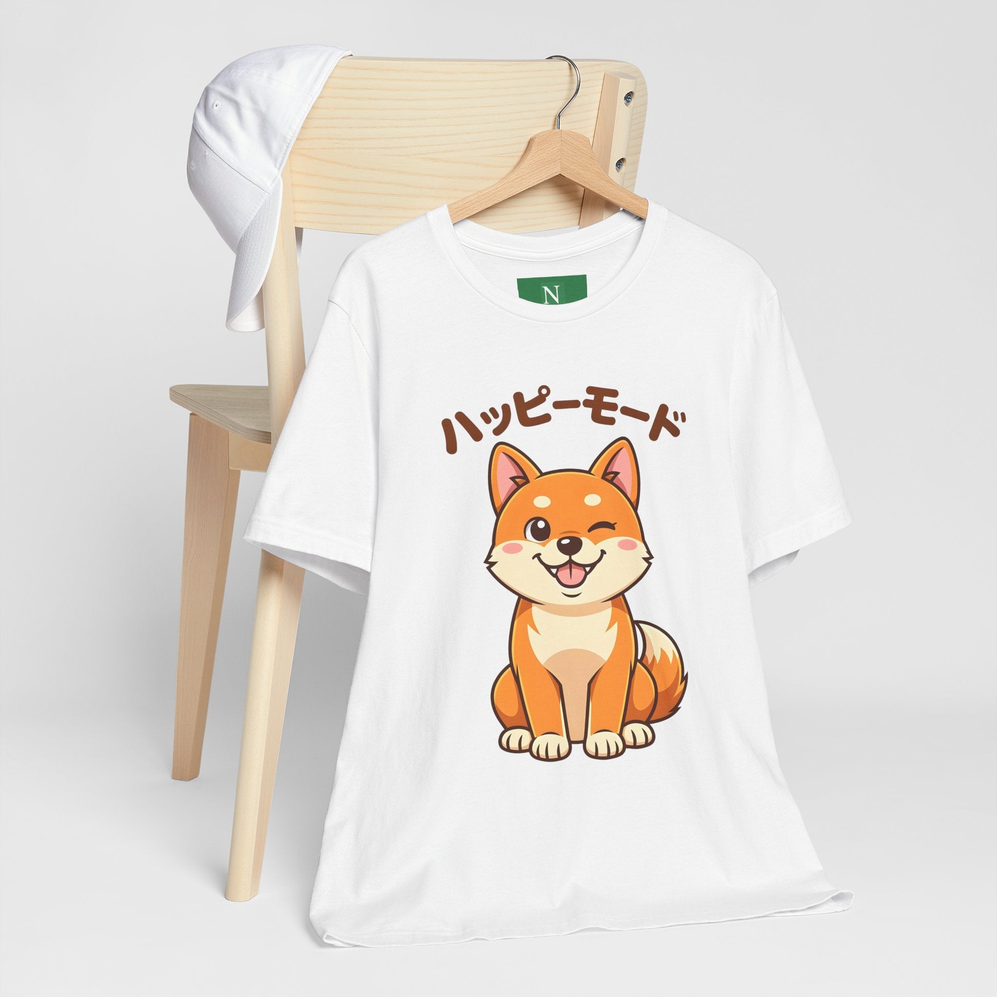 Happy Mode Shiba Inu T‑Shirt — Cute Japanese Kawaii Dog Tee