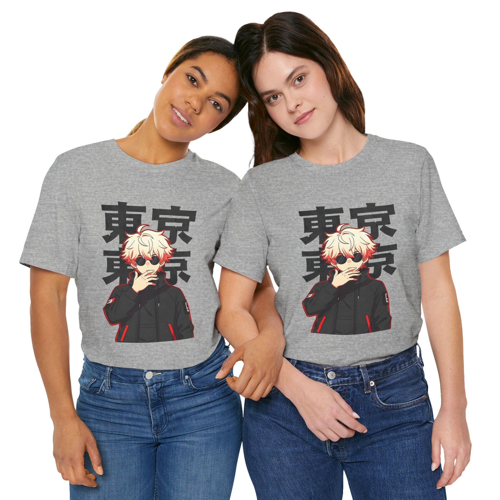Tokyo Anime Graphic Tee — Blond Character with Kanji "東京"