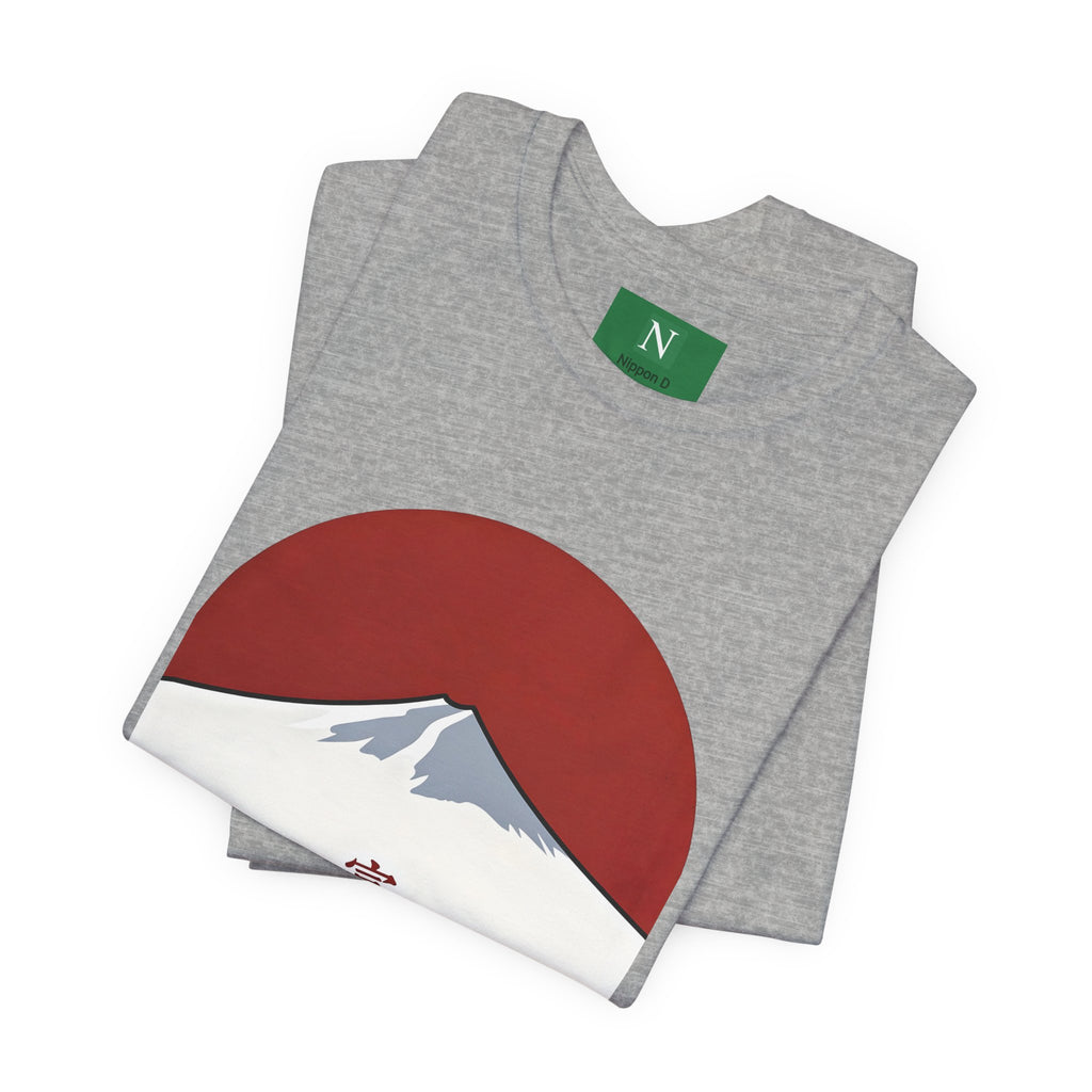 Mount Fuji Tee — Japanese Red Sun Graphic with Kanji 富士山