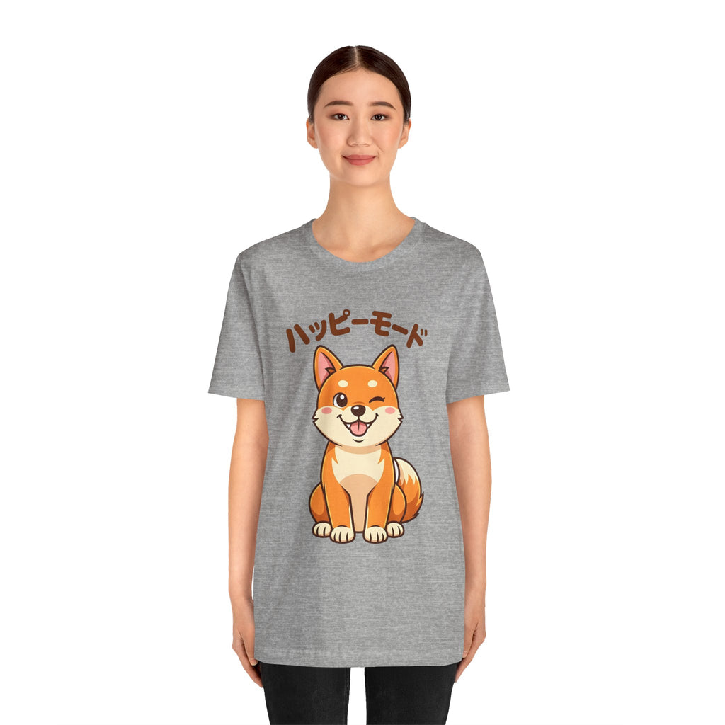 Happy Mode Shiba Inu T‑Shirt — Cute Japanese Kawaii Dog Tee