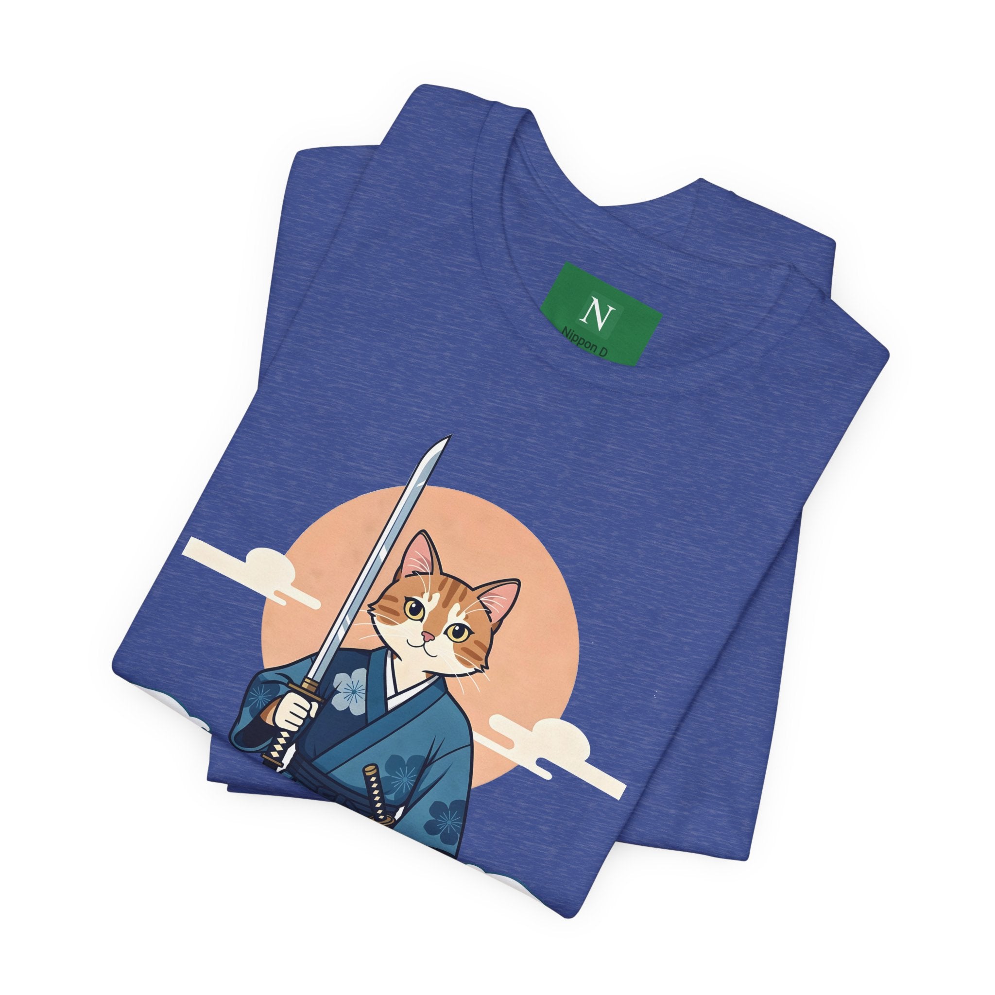Samurai Cat T-Shirt — Japanese Wave Illustration Tee