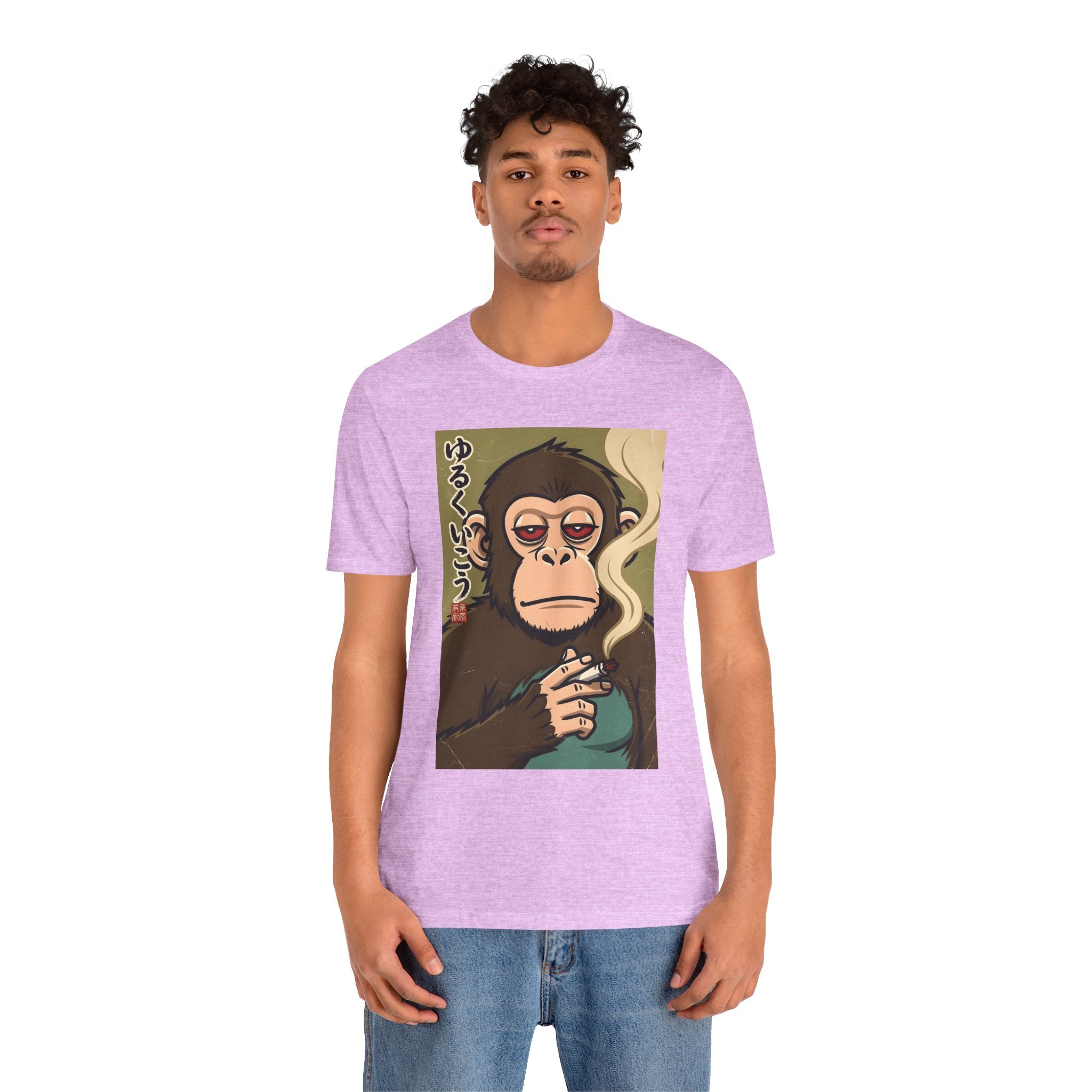 Smoking Monkey Graphic Tee — Japanese Retro Ape Illustration T-Shirt