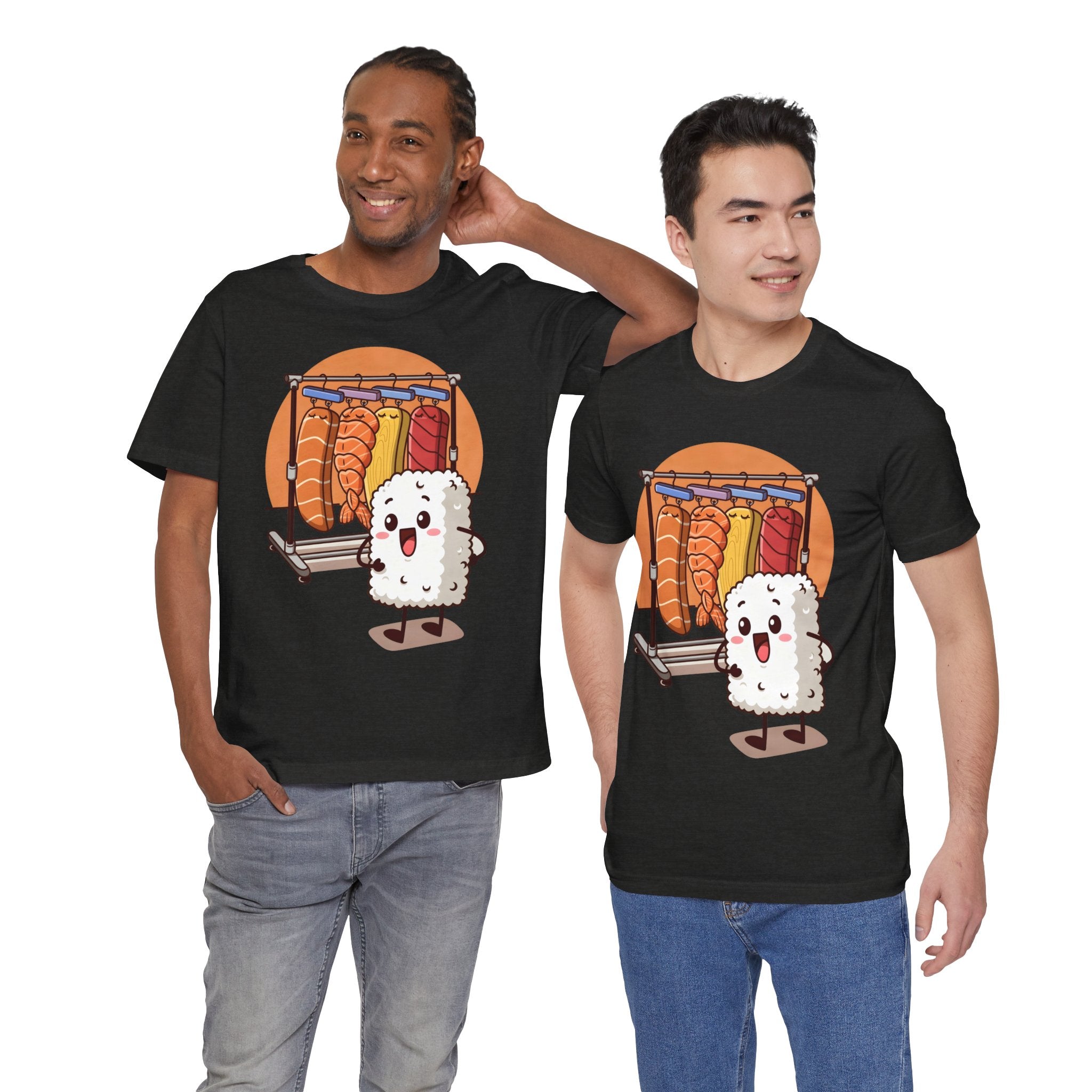 Cute Sushi Rice Cartoon T‑Shirt — Kawaii Nigiri Character Tee