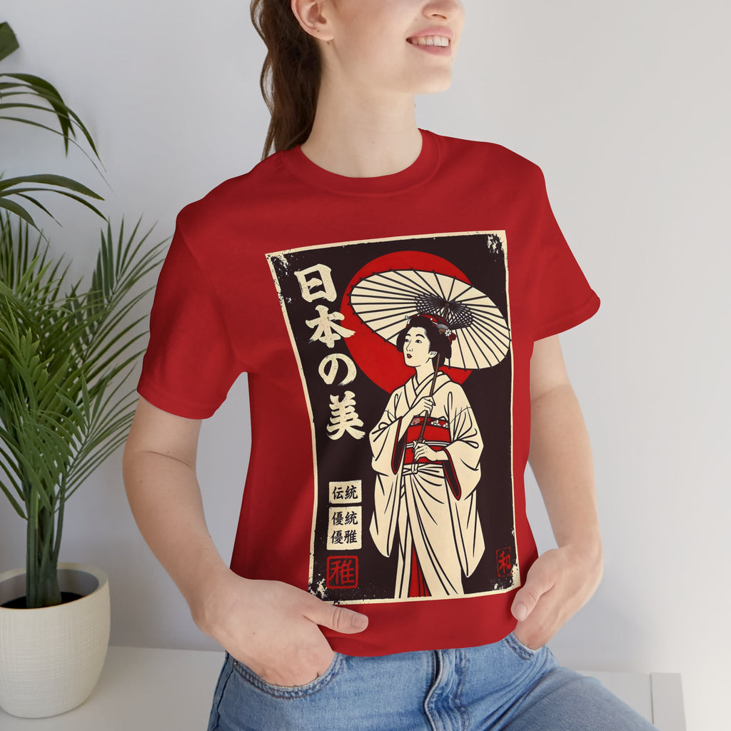 Geisha Umbrella T‑Shirt — Japanese Beauty Vintage Ukiyo-e Tee
