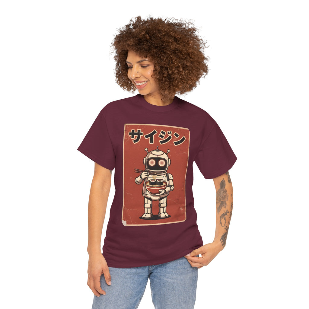 Retro Robot Ramen Tee — サイジン (Saijin) Vintage Japanese Robot Noodle Shirt