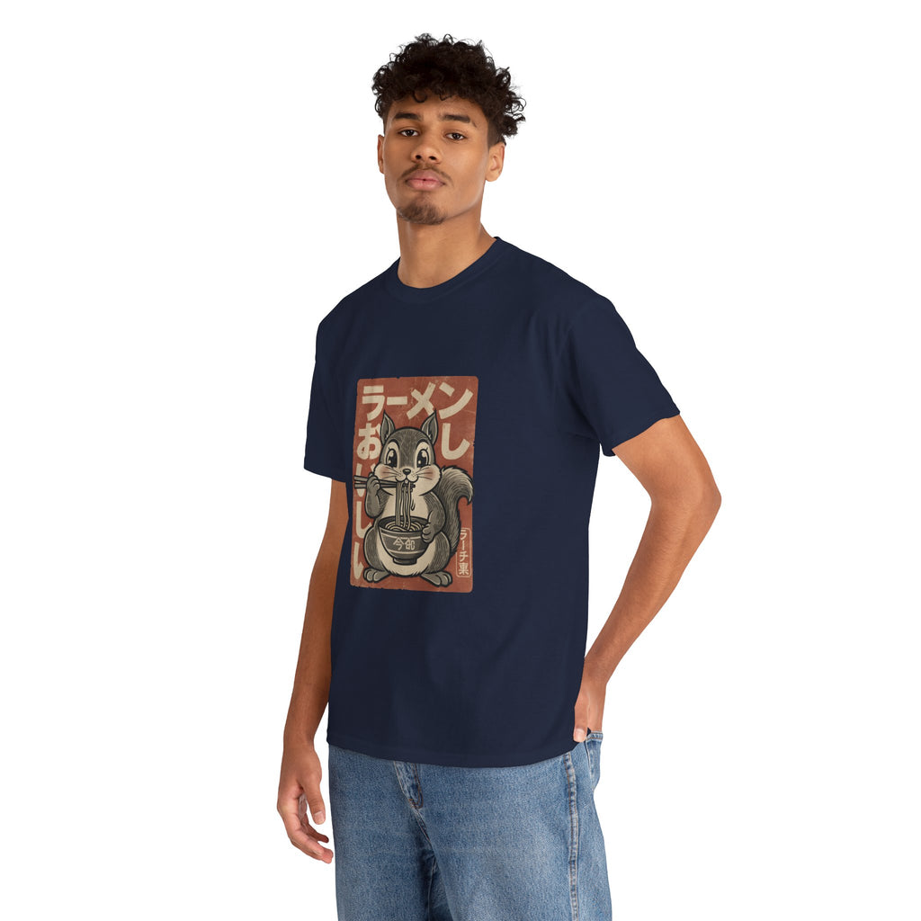Ramen Squirrel T‑Shirt — Cute Vintage Japanese Noodle Graphic Tee