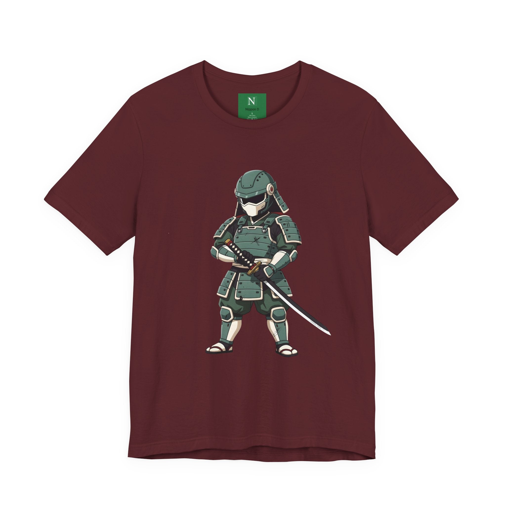 Samurai Cat T-Shirt – Cute Armored Kitty with Katana Graphic