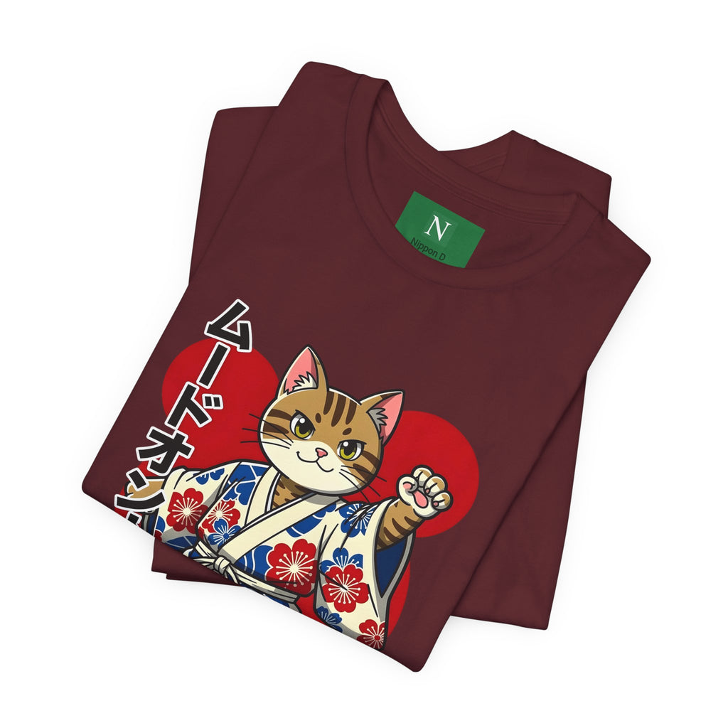 Samurai Cat T‑Shirt — Kawaii Japanese Kimono Cat Graphic Tee