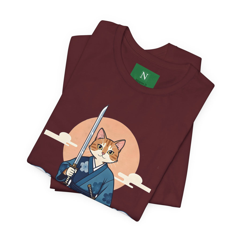 Samurai Cat T-Shirt — Japanese Wave Illustration Tee