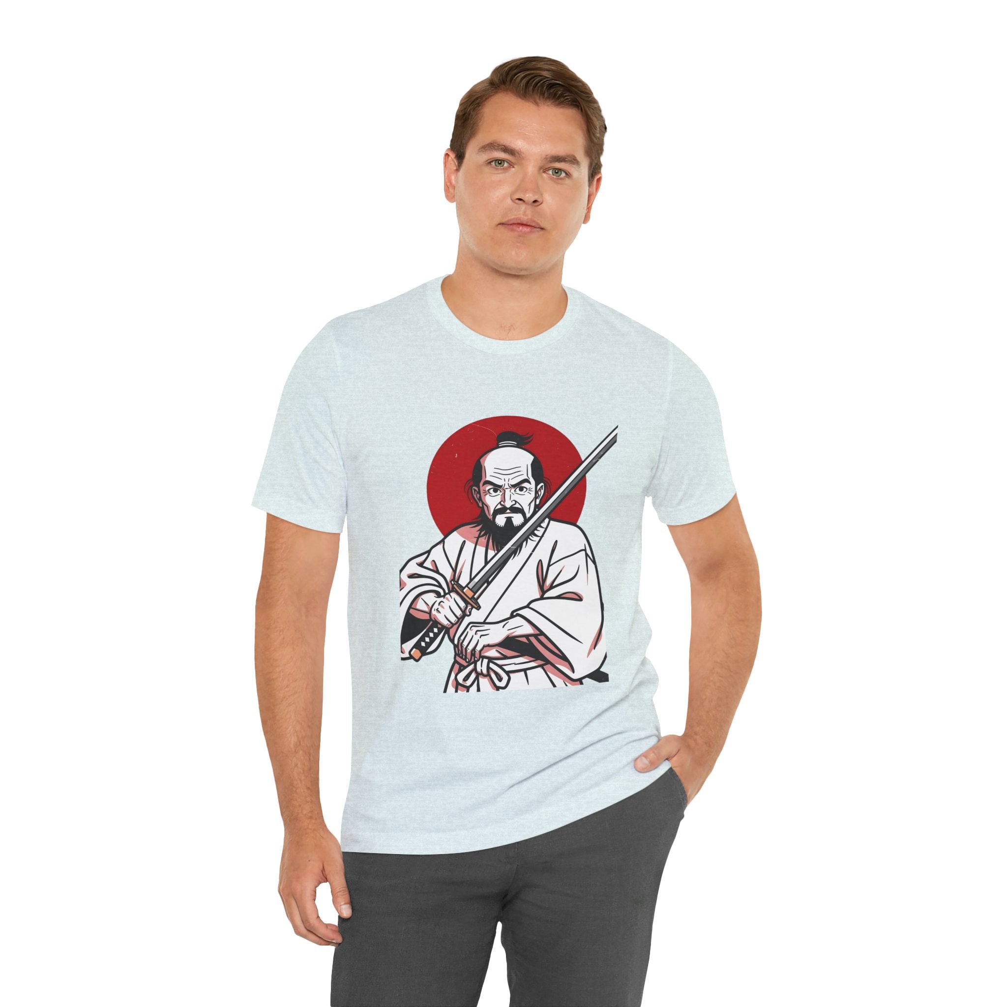 Samurai Warrior T-Shirt – Vintage Katana Illustration with Red Rising Sun