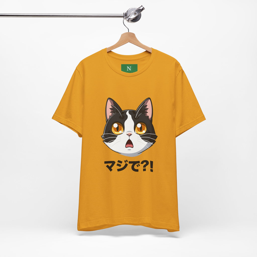 Cat Shock Face Graphic Tee — マジで?! Cute Anime Cat T-Shirt