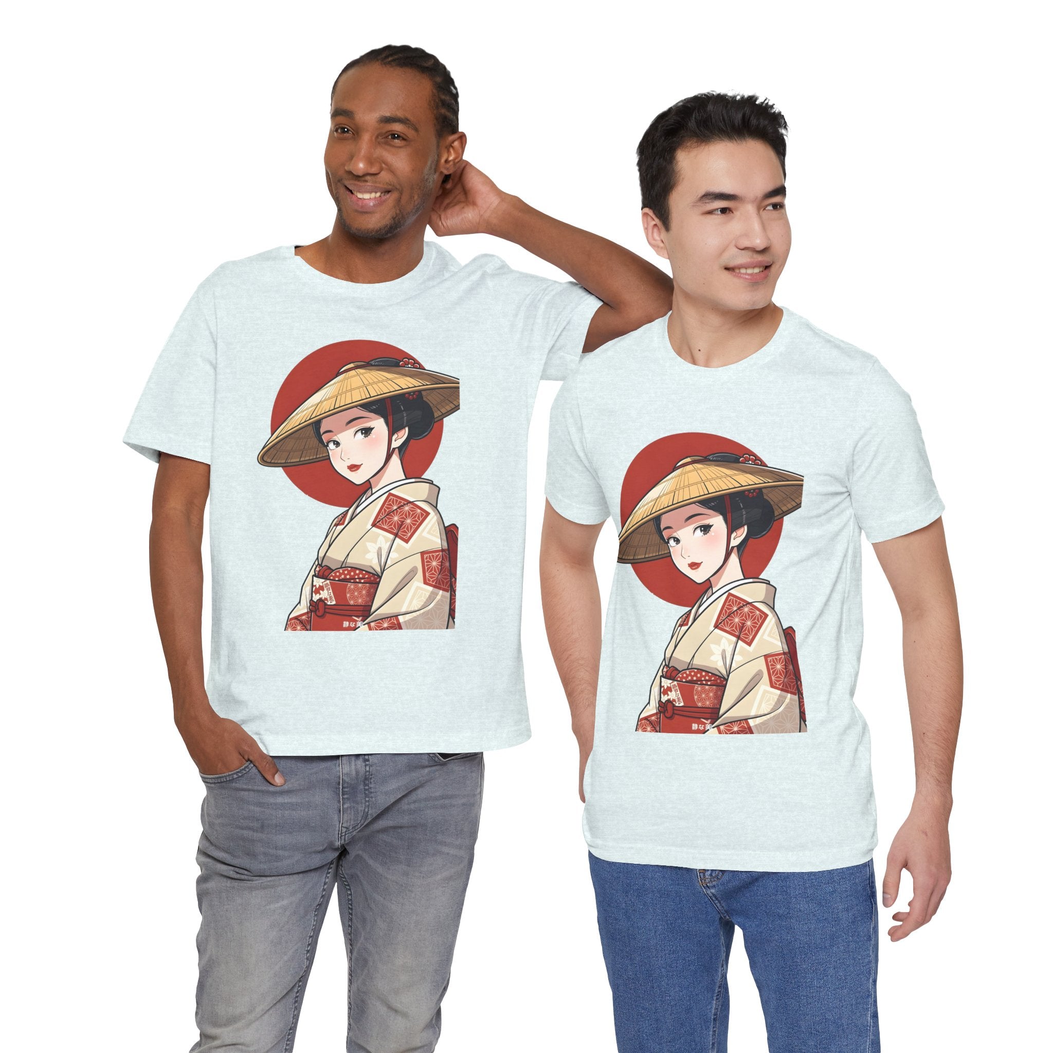 Geisha Illustration Tee — Vintage Kimono Anime T‑Shirt