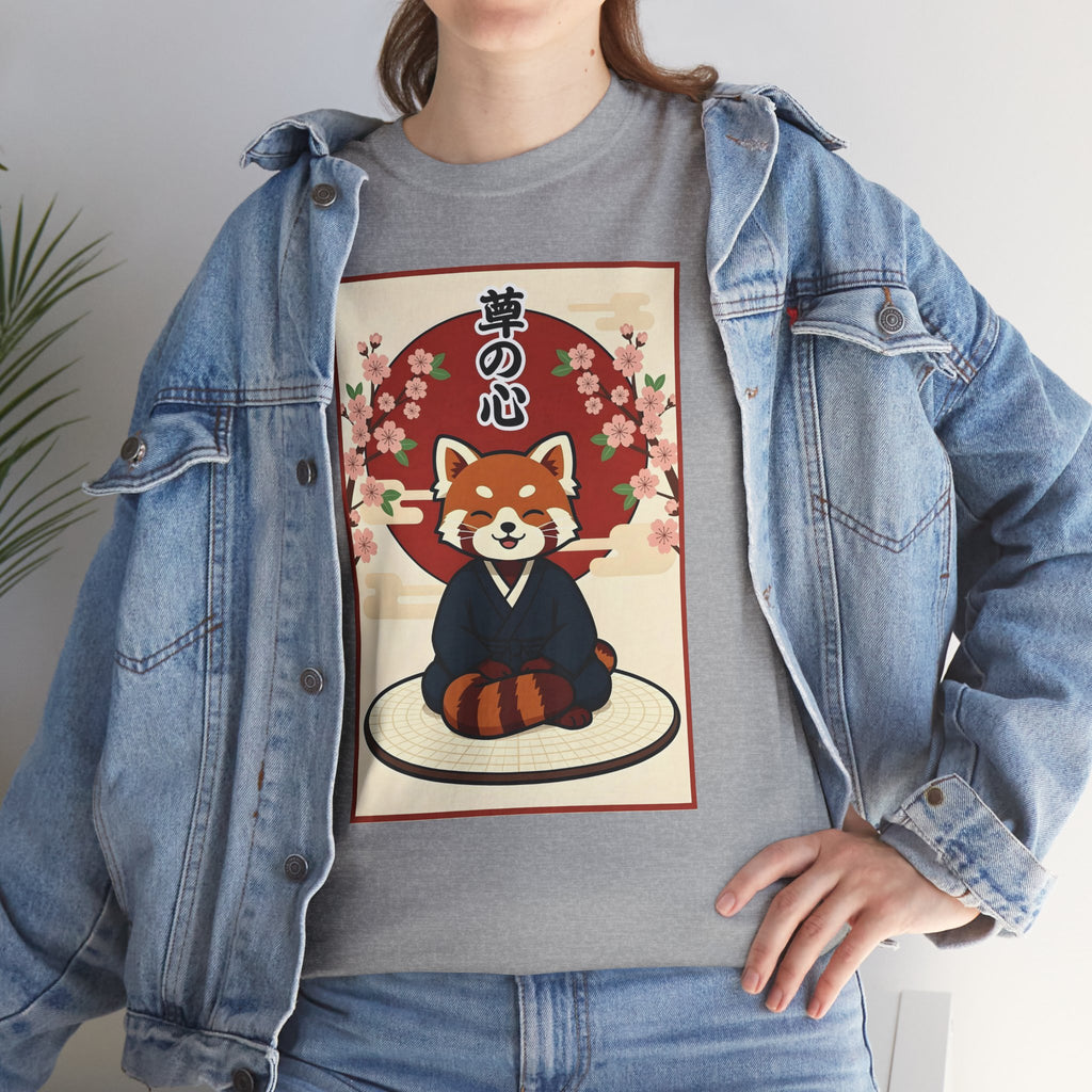 Red Panda Zen T-Shirt — Cute Japanese-Inspired Meditation Design