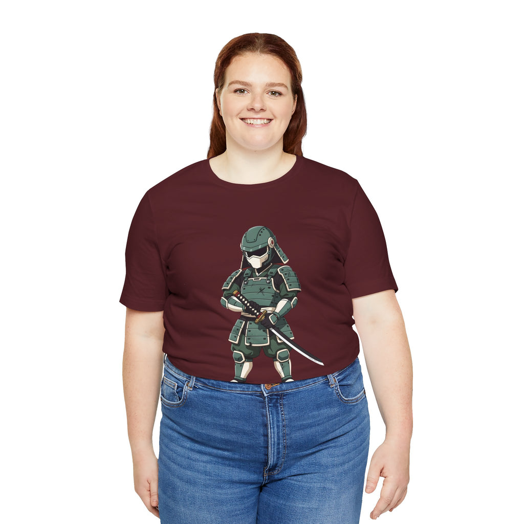 Samurai Cat T-Shirt – Cute Armored Kitty with Katana Graphic