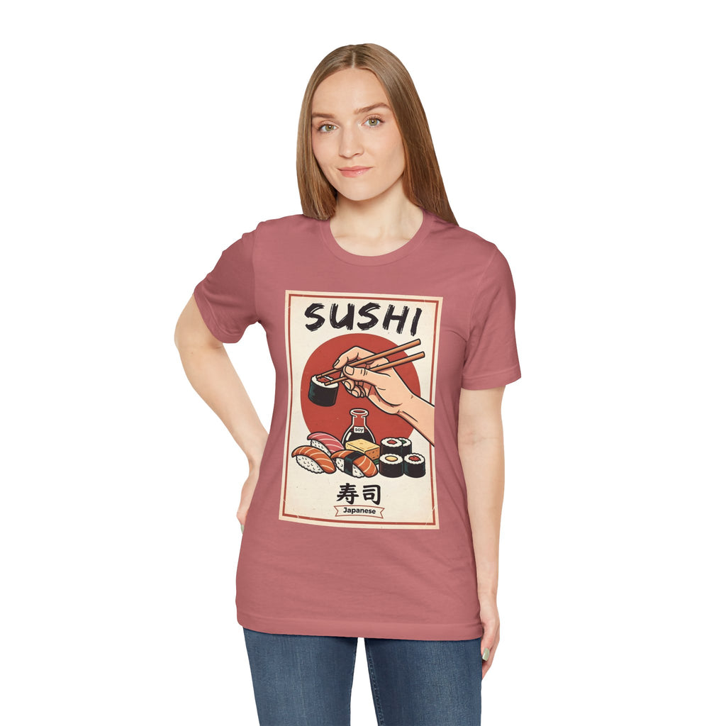 Sushi Poster Graphic Tee — Retro Japanese Sushi Shirt