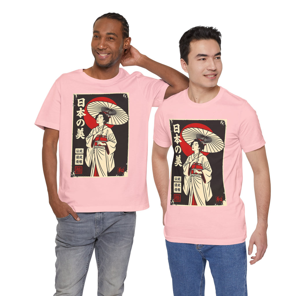 Geisha Umbrella T‑Shirt — Japanese Beauty Vintage Ukiyo-e Tee