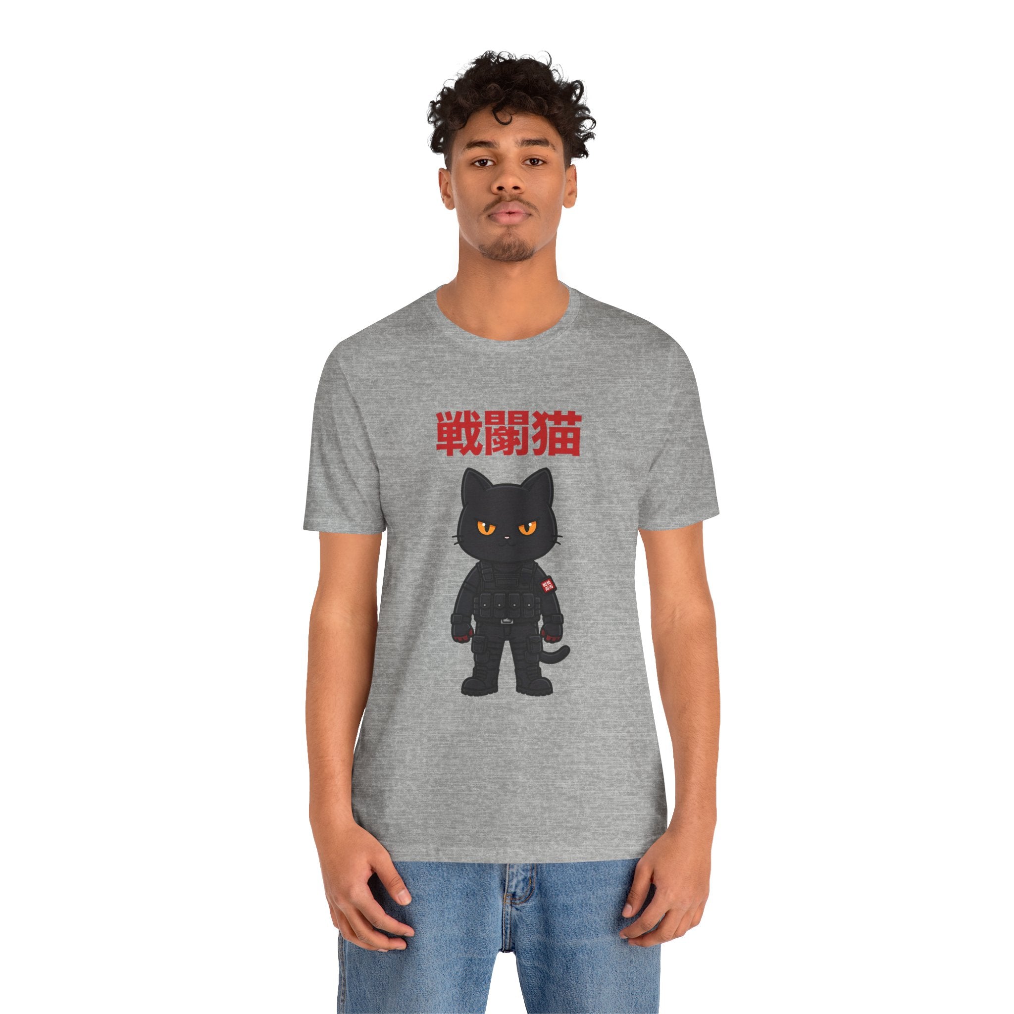 Warrior Cat T-Shirt — Black Cat Samurai Graphic Tee (戦闘猫)