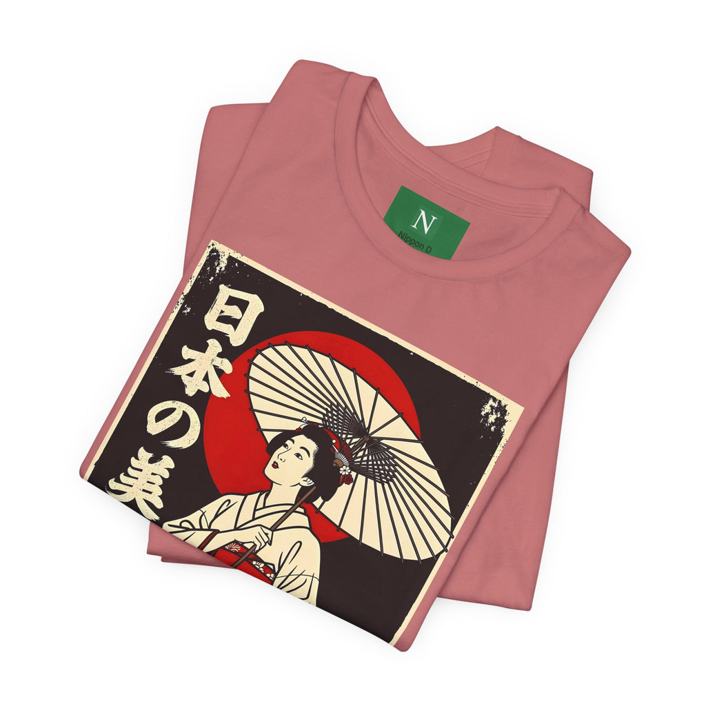 Geisha Umbrella T‑Shirt — Japanese Beauty Vintage Ukiyo-e Tee