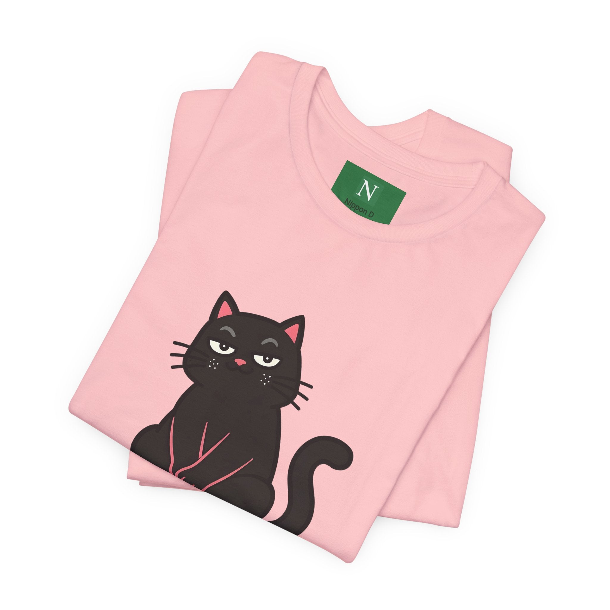 Black Cat Tee with Japanese Text — 'Mita Me wa Ii, Kimochi wa Sore Ijo' Cute Kawaii Graphic T-Shirt