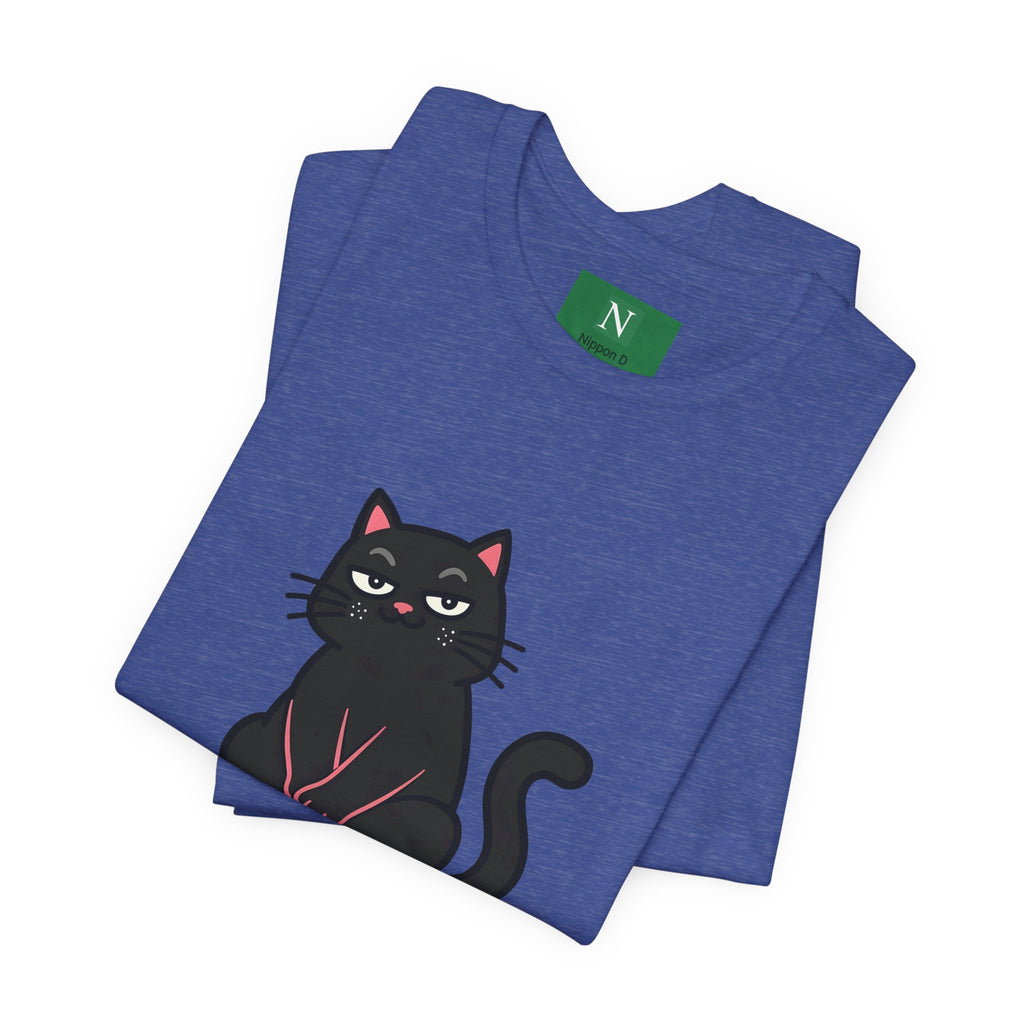 Black Cat Tee with Japanese Text — 'Mita Me wa Ii, Kimochi wa Sore Ijo' Cute Kawaii Graphic T-Shirt