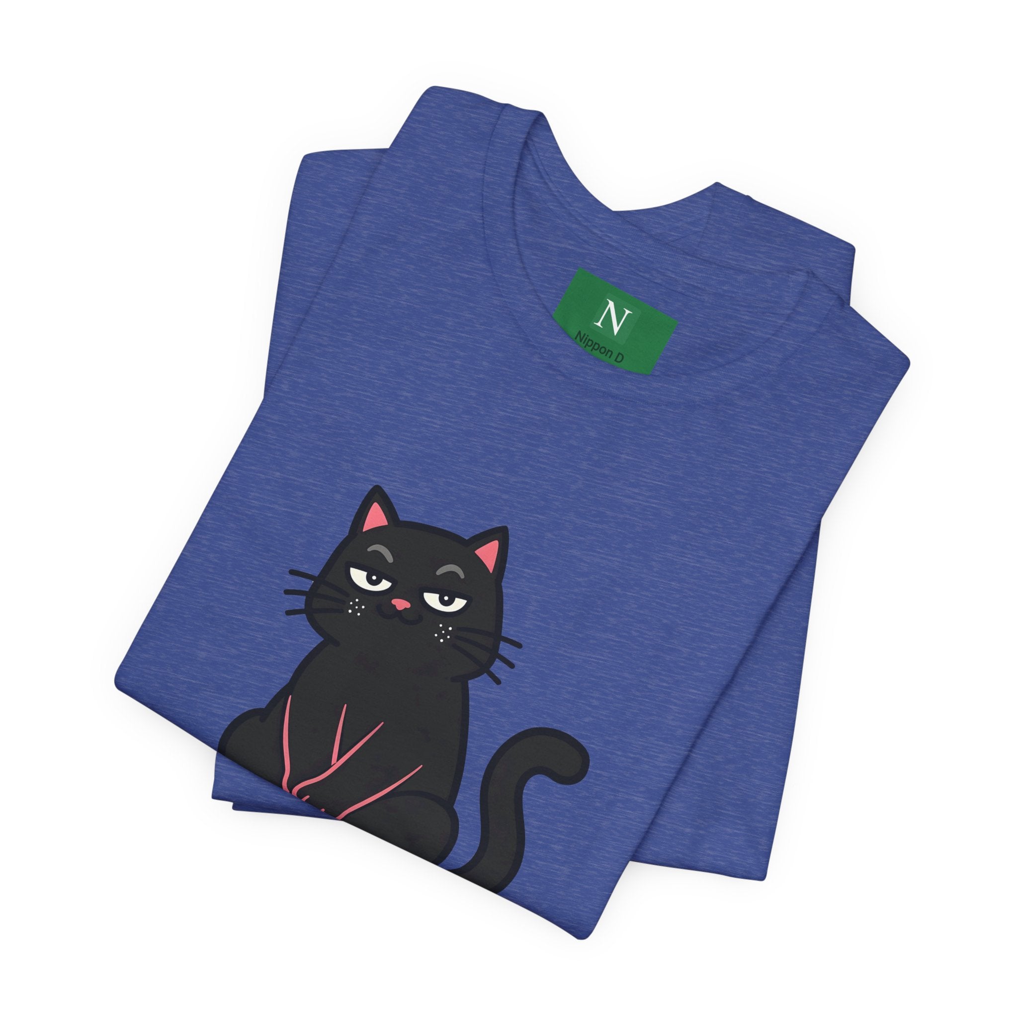 Black Cat Tee with Japanese Text — 'Mita Me wa Ii, Kimochi wa Sore Ijo' Cute Kawaii Graphic T-Shirt
