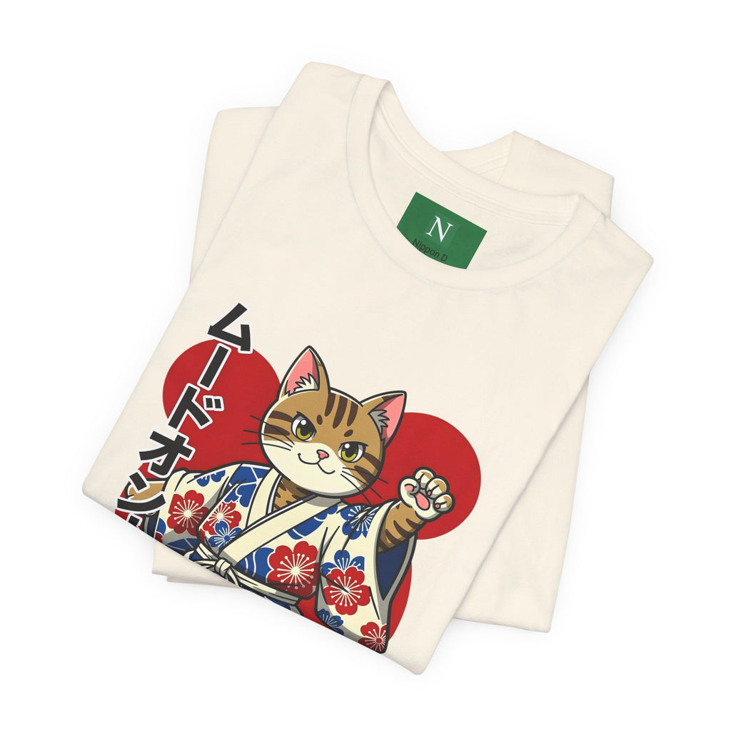 Samurai Cat T‑Shirt — Kawaii Japanese Kimono Cat Graphic Tee