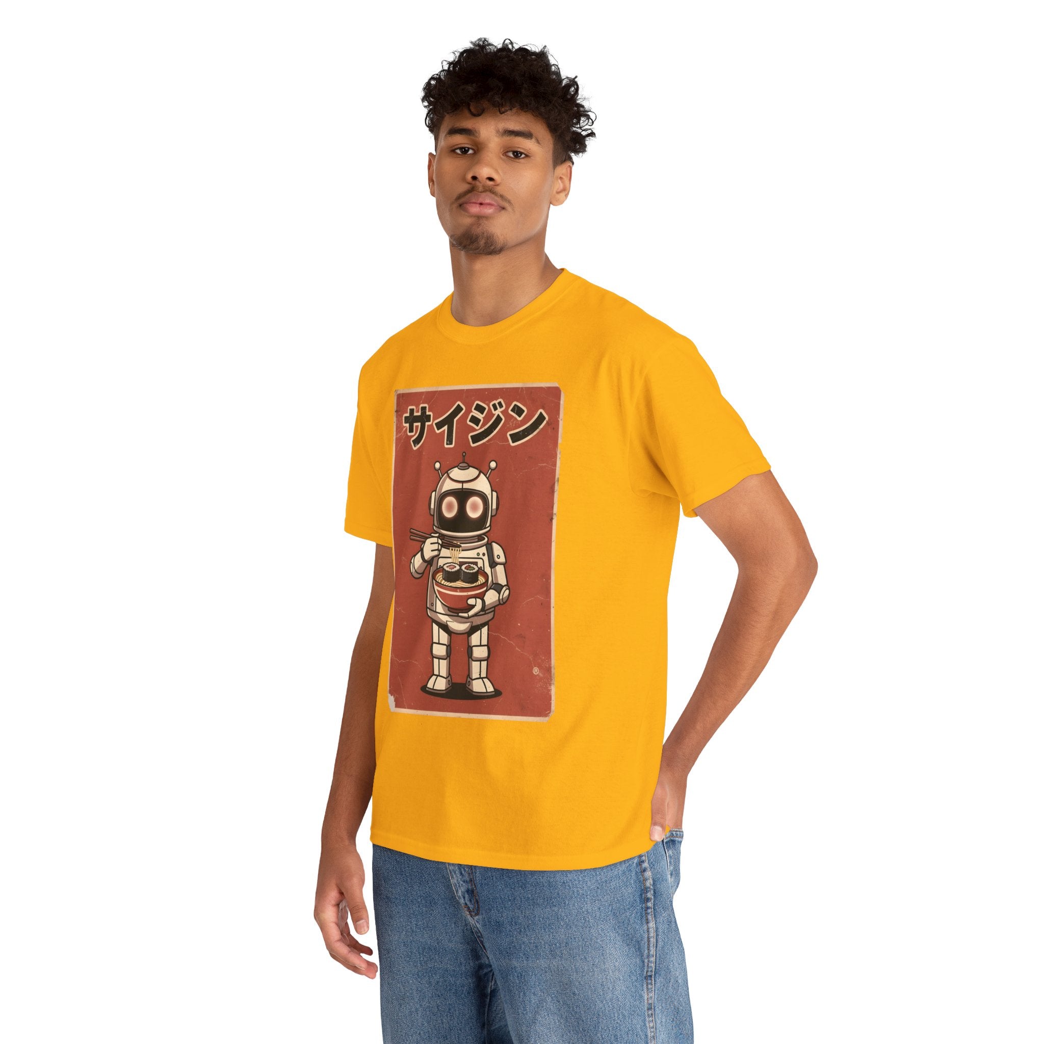 Retro Robot Ramen Tee — サイジン (Saijin) Vintage Japanese Robot Noodle Shirt