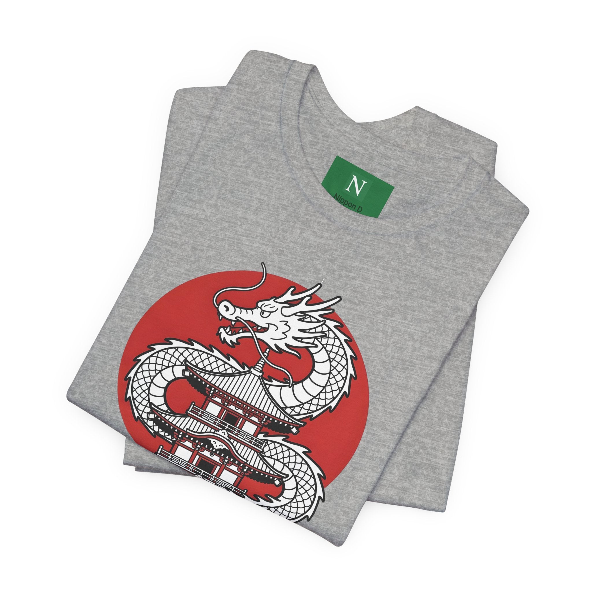 Dragon Pagoda T‑Shirt — Japanese Red Sun Temple Graphic Tee